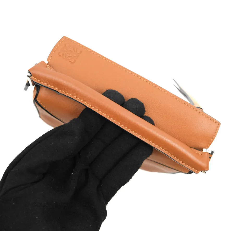 Loewe Mini Puzzle Bag Tan Calfskin Palladium Hardware