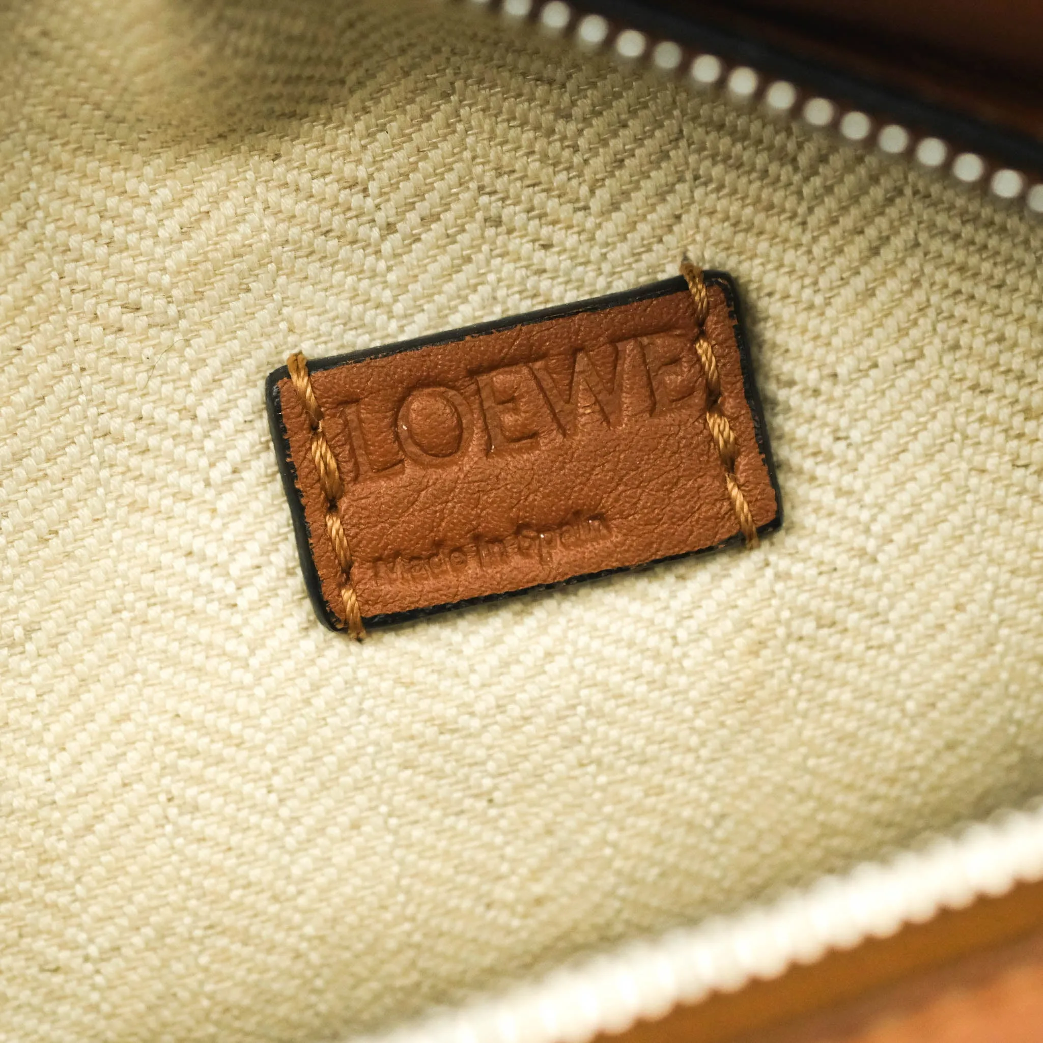 Loewe Mini Puzzle Bag Tan Calfskin Palladium Hardware