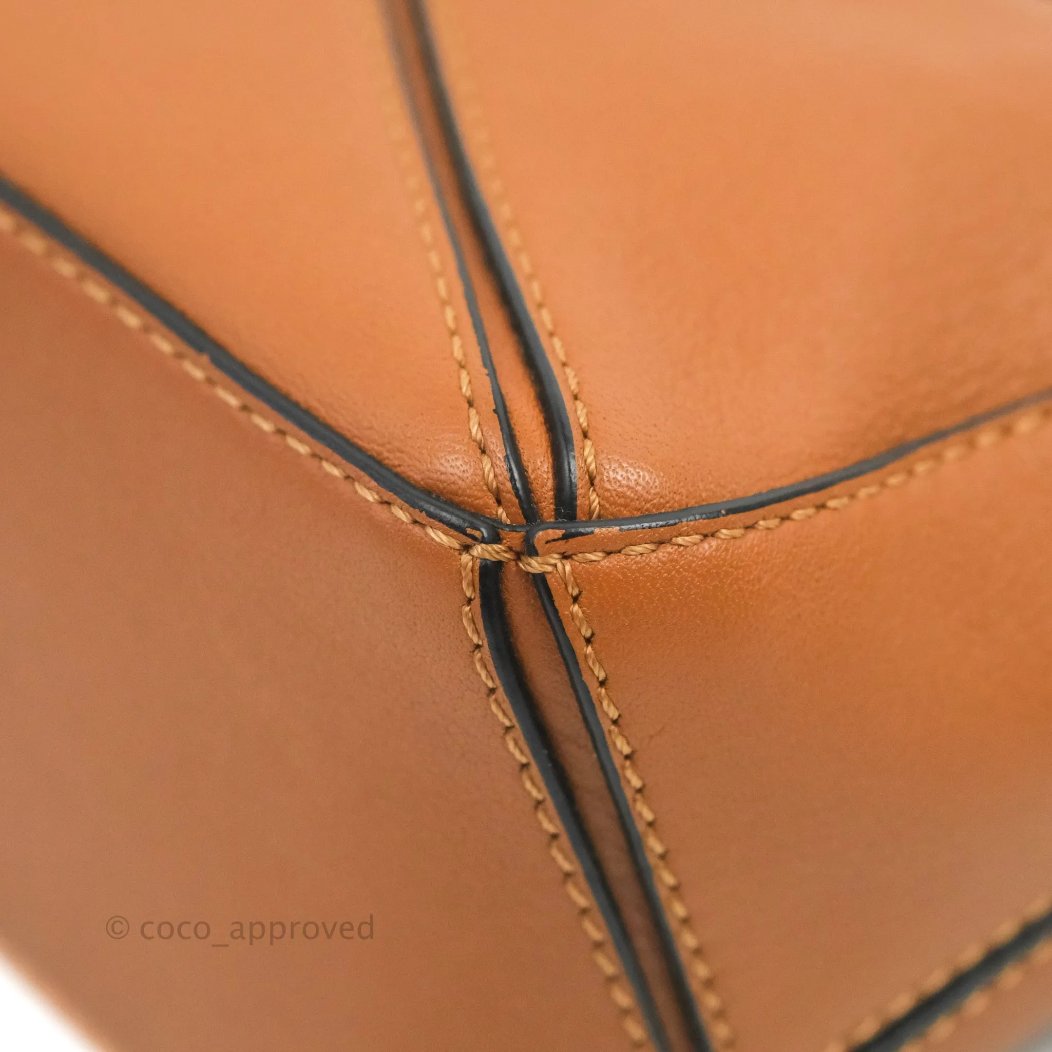 Loewe Mini Puzzle Bag Tan Calfskin Palladium Hardware