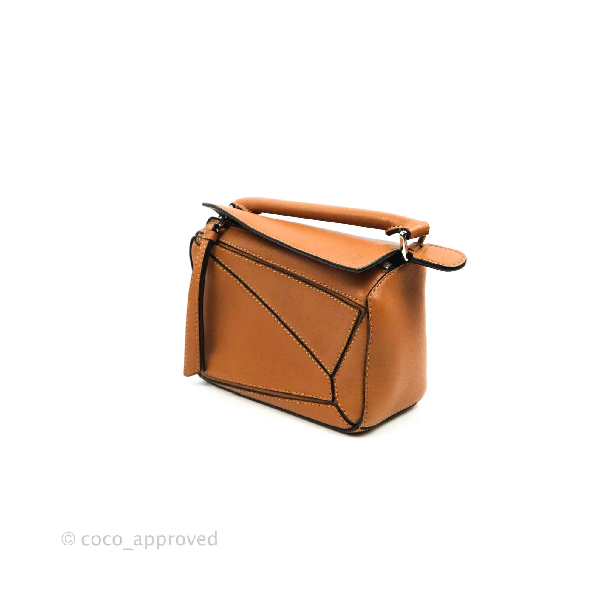 Loewe Mini Puzzle Bag Tan Calfskin Palladium Hardware