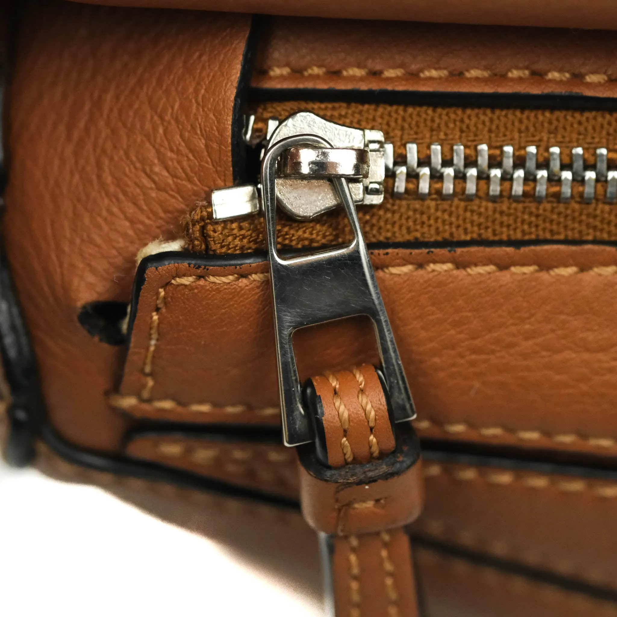 Loewe Mini Puzzle Bag Tan Calfskin Palladium Hardware