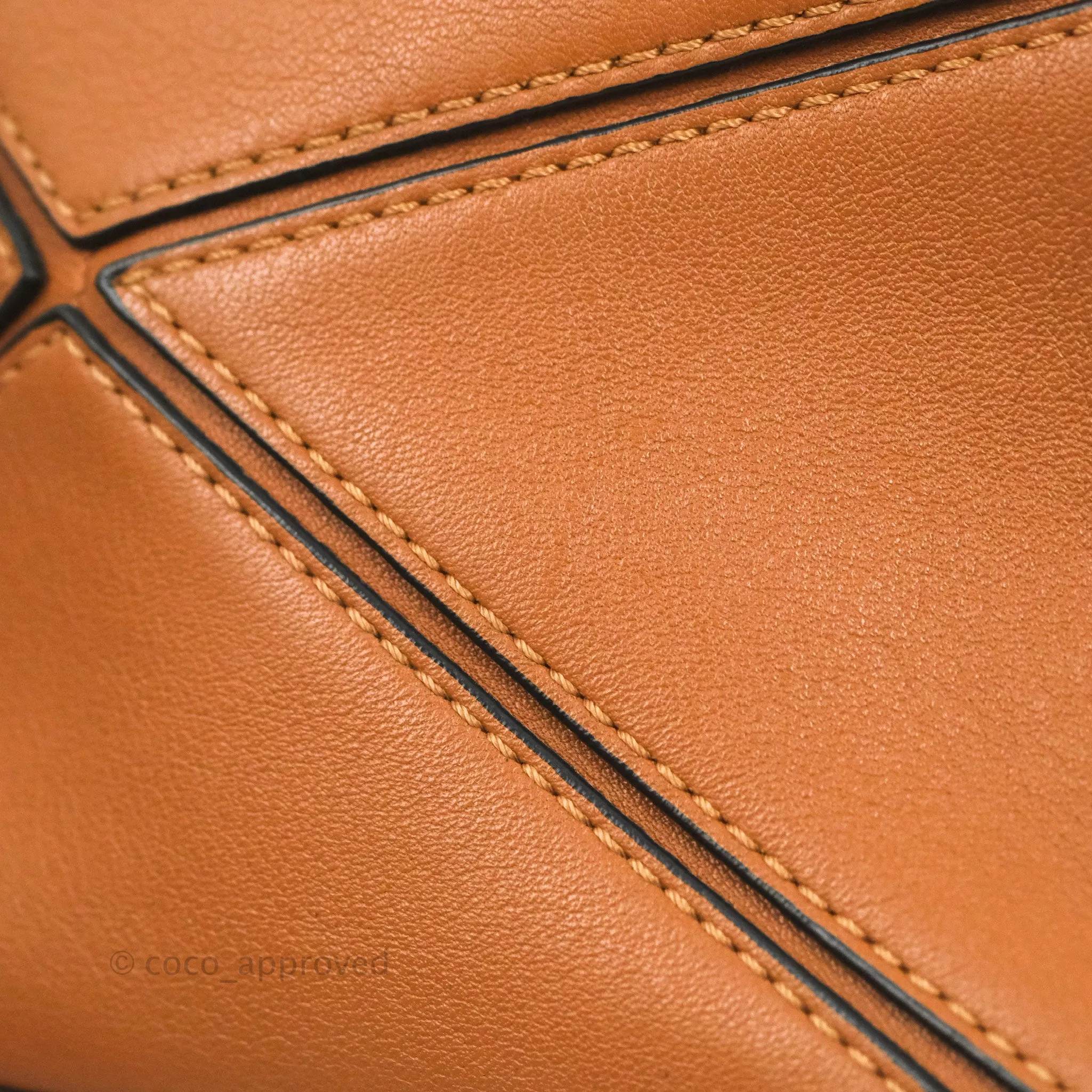 Loewe Mini Puzzle Bag Tan Calfskin Palladium Hardware