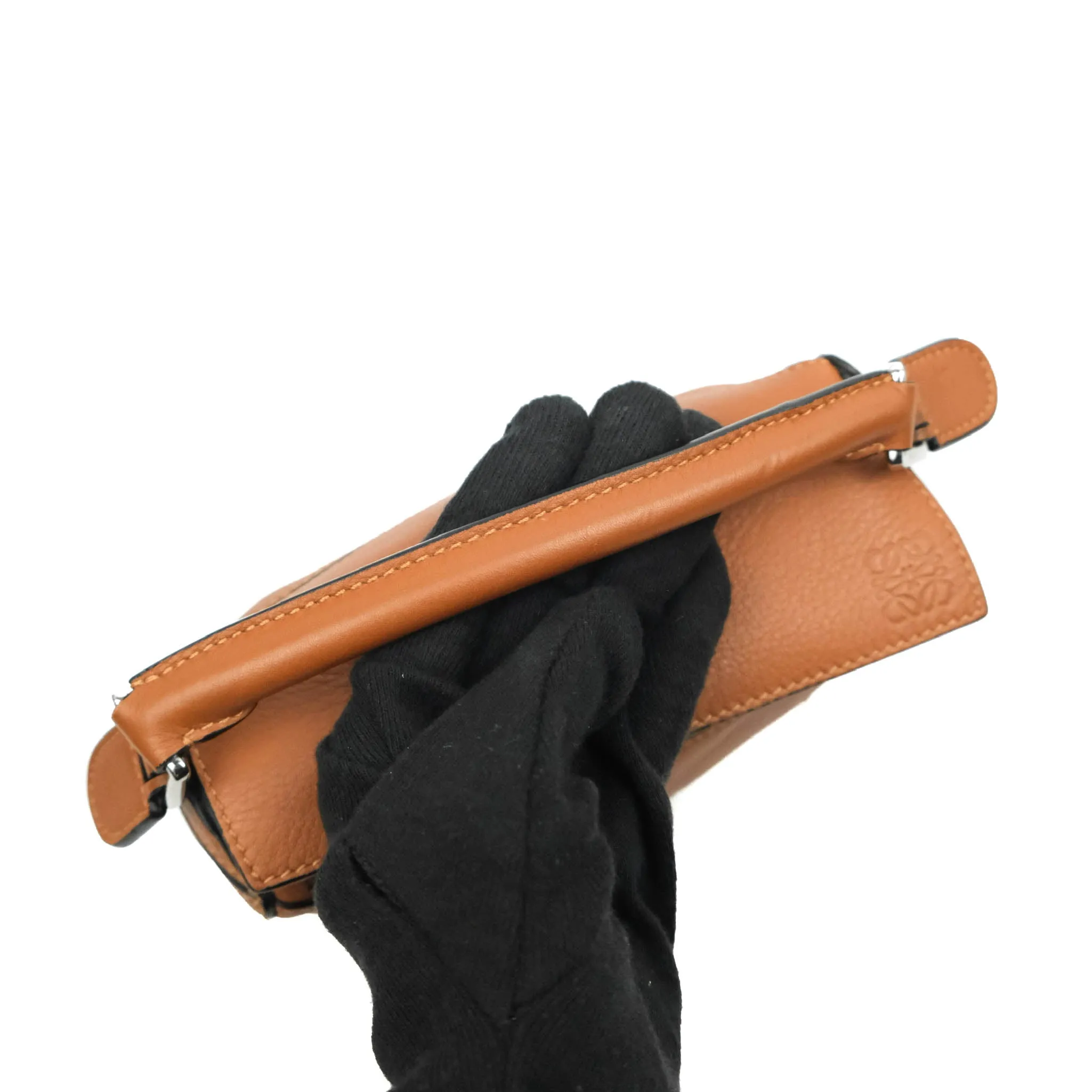 Loewe Mini Puzzle Bag Tan Calfskin Palladium Hardware