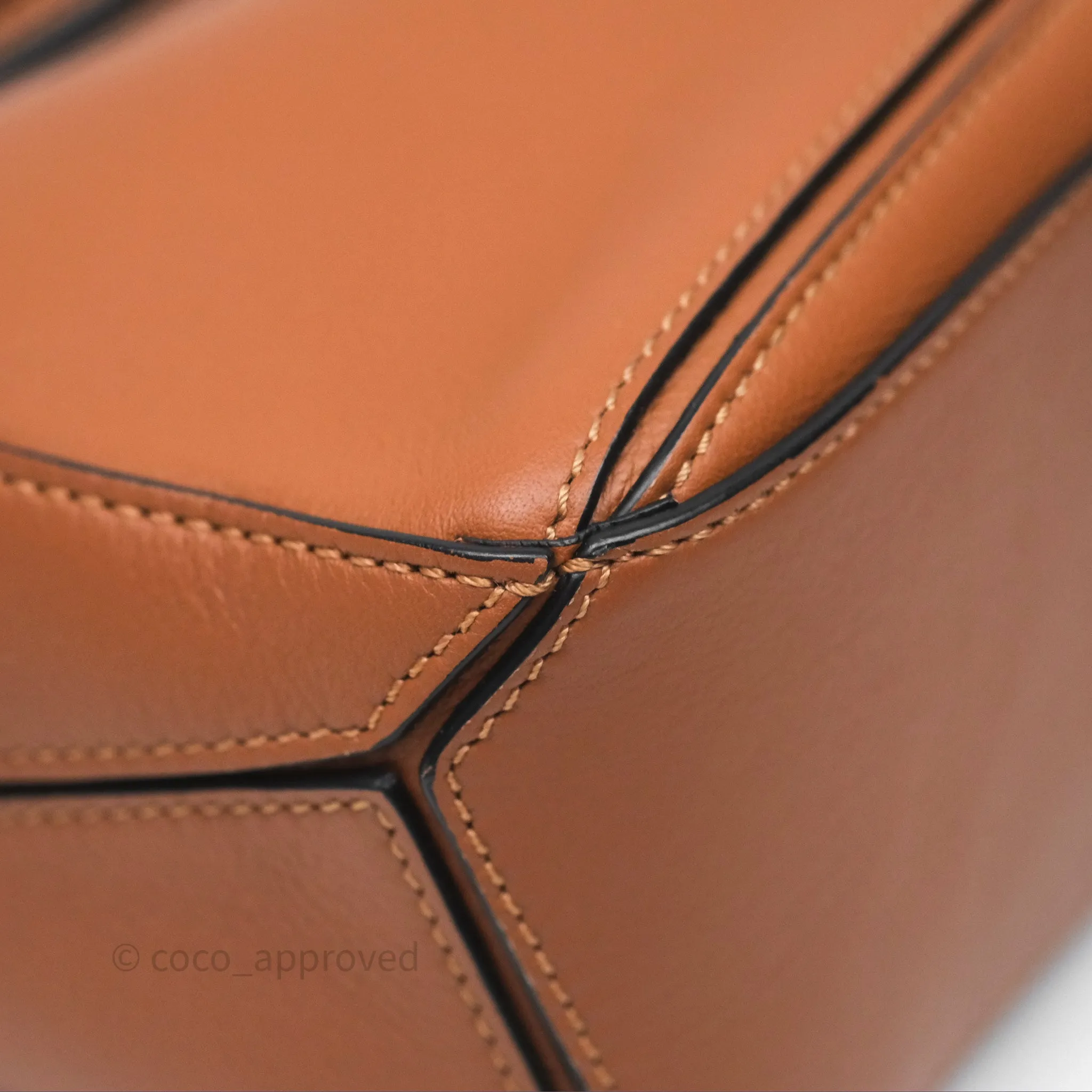 Loewe Mini Puzzle Bag Tan Calfskin Palladium Hardware