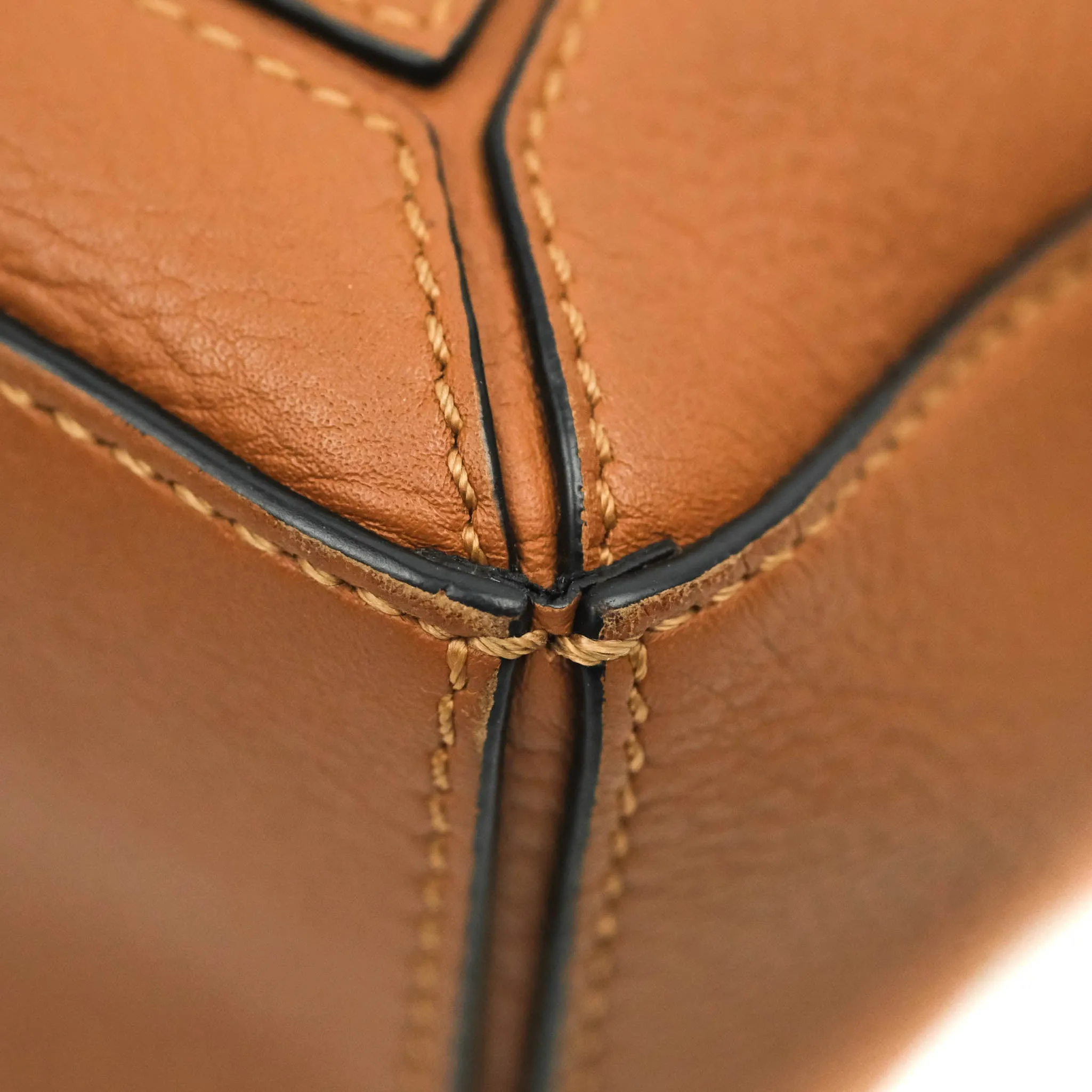 Loewe Mini Puzzle Bag Tan Calfskin Palladium Hardware