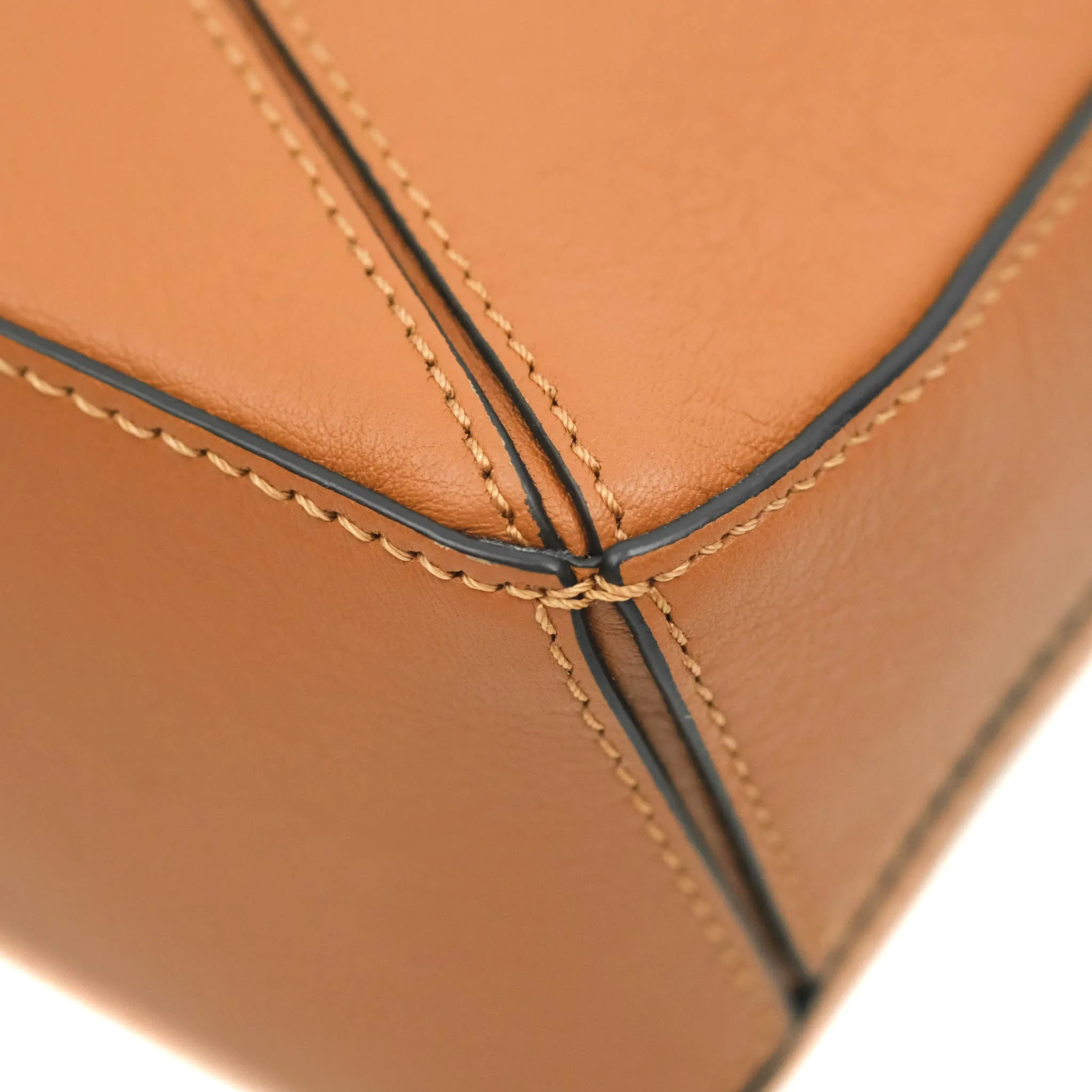 Loewe Mini Puzzle Bag Tan Calfskin Palladium Hardware