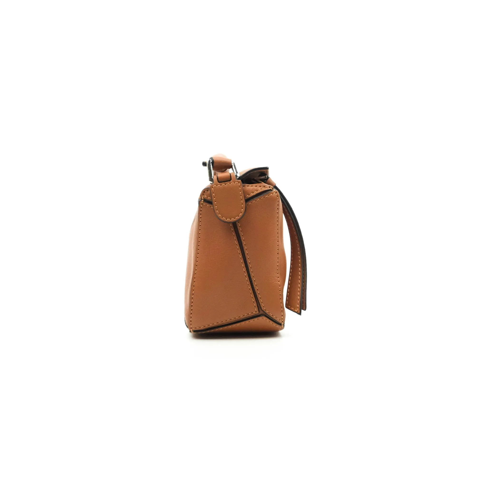 Loewe Mini Puzzle Bag Tan Calfskin Palladium Hardware