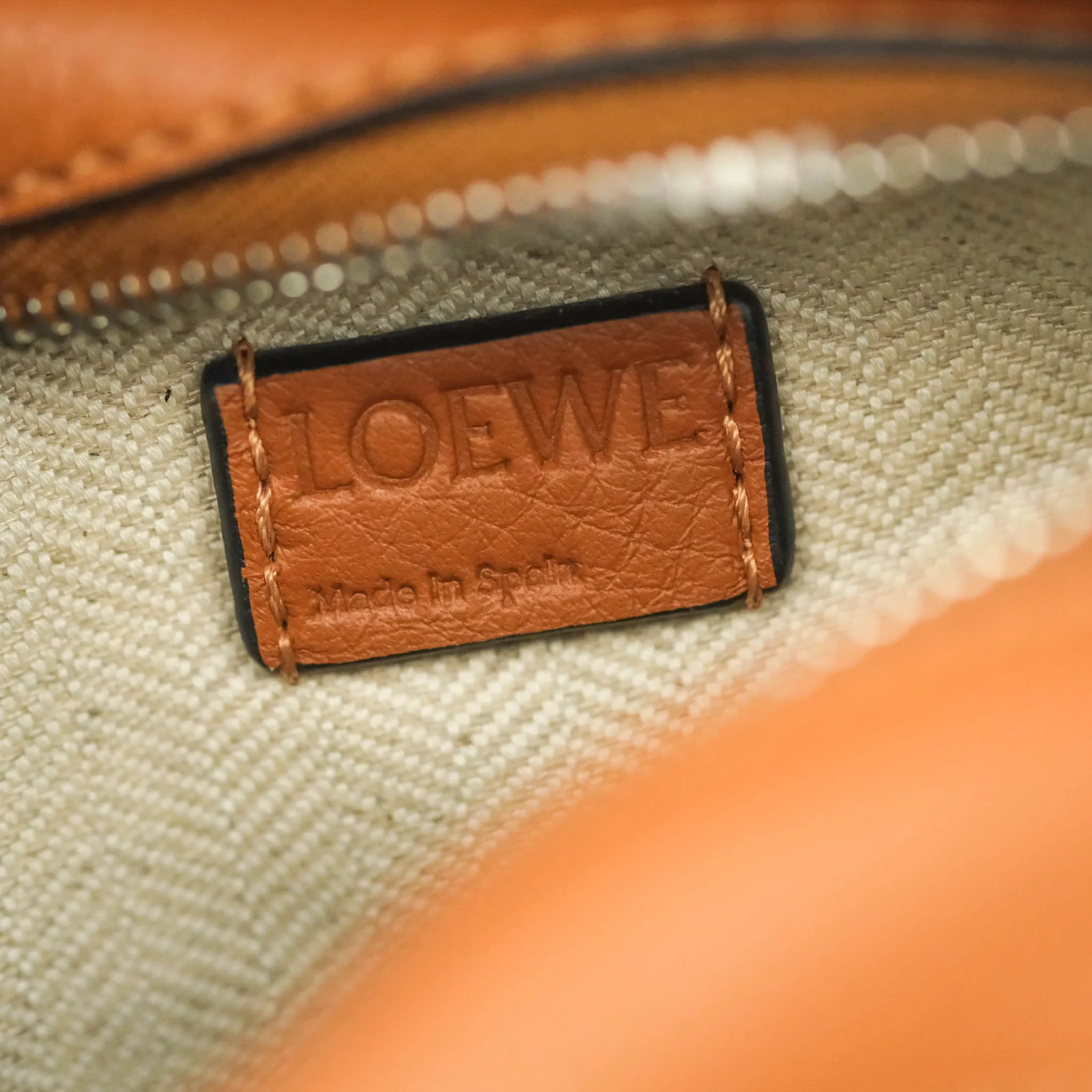 Loewe Mini Puzzle Bag Tan Calfskin Palladium Hardware