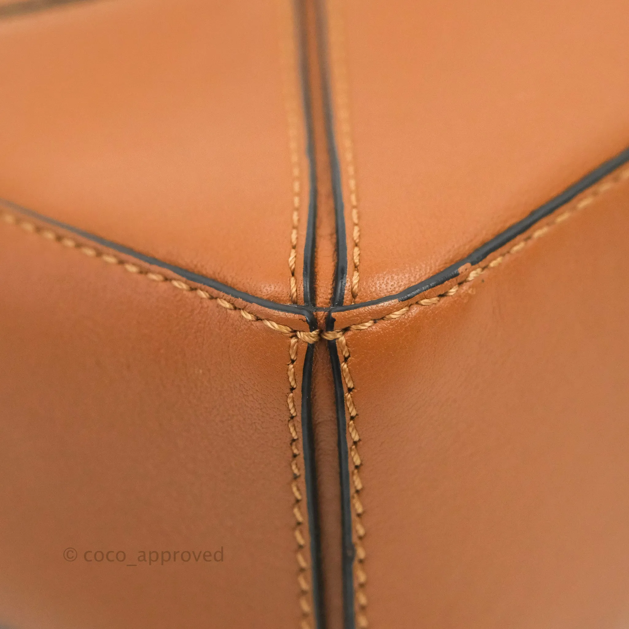 Loewe Mini Puzzle Bag Tan Calfskin Palladium Hardware