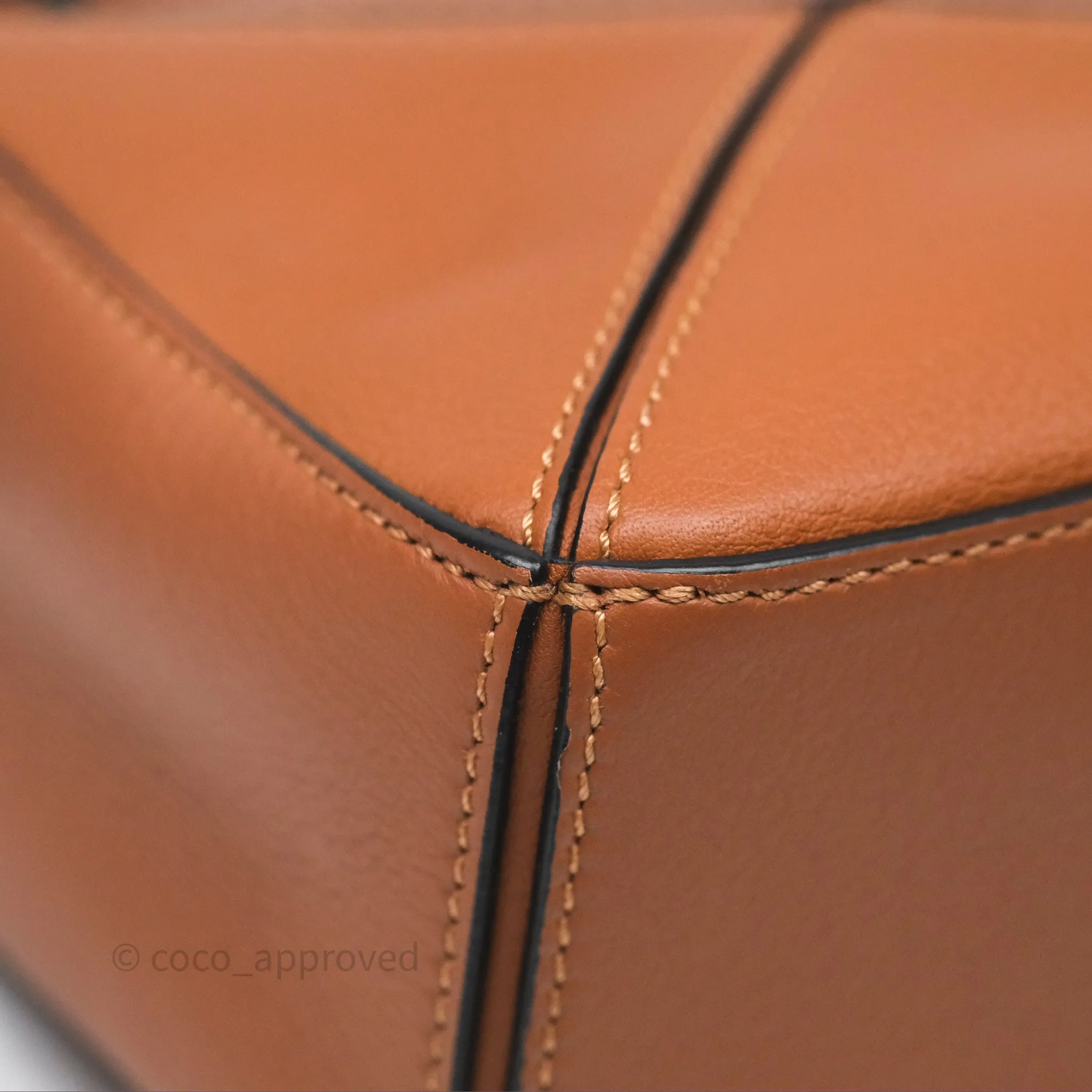 Loewe Mini Puzzle Bag Tan Calfskin Palladium Hardware