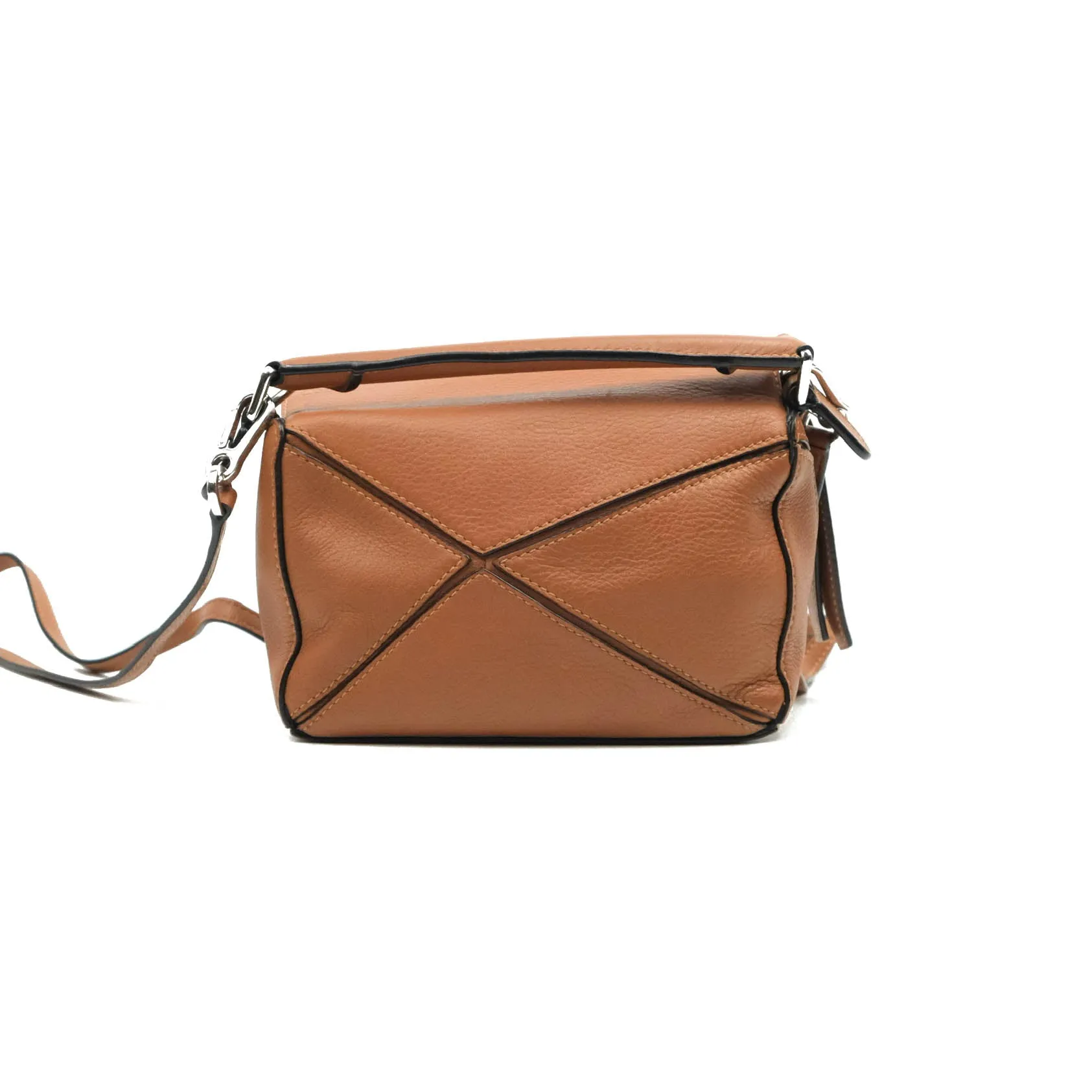 Loewe Mini Puzzle Bag Tan Calfskin Palladium Hardware