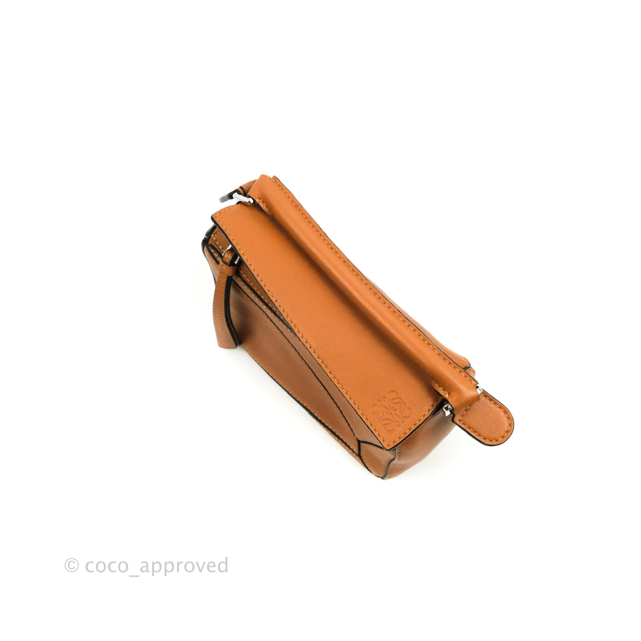 Loewe Mini Puzzle Bag Tan Calfskin Palladium Hardware