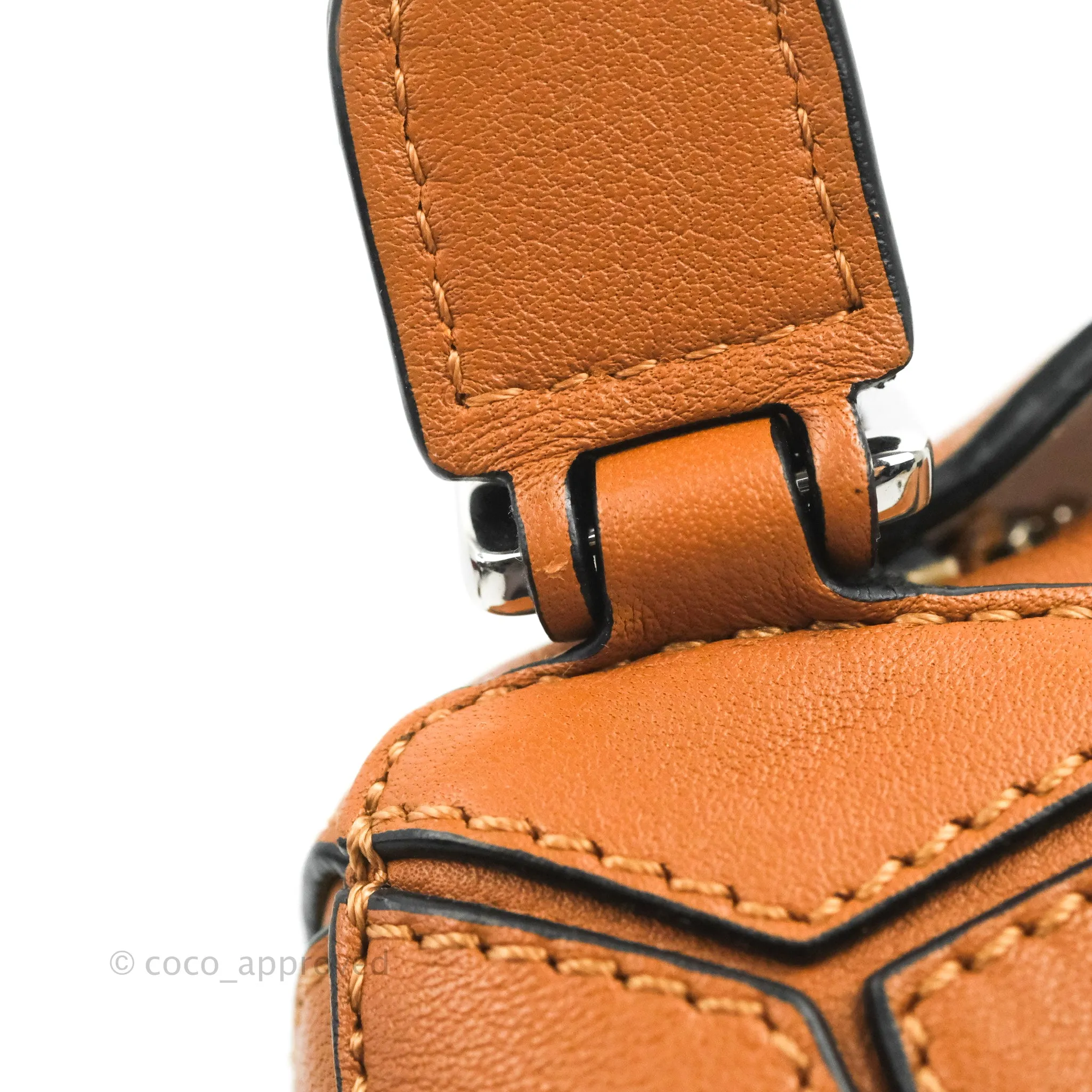 Loewe Mini Puzzle Bag Tan Calfskin Palladium Hardware
