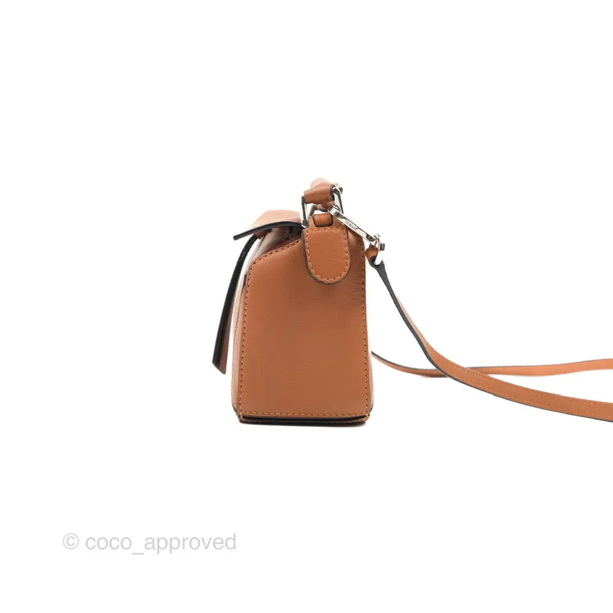 Loewe Mini Puzzle Bag Tan Calfskin Palladium Hardware