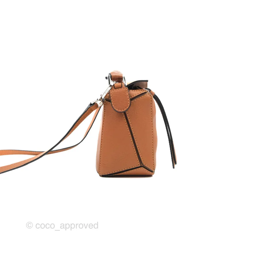 Loewe Mini Puzzle Bag Tan Calfskin Palladium Hardware