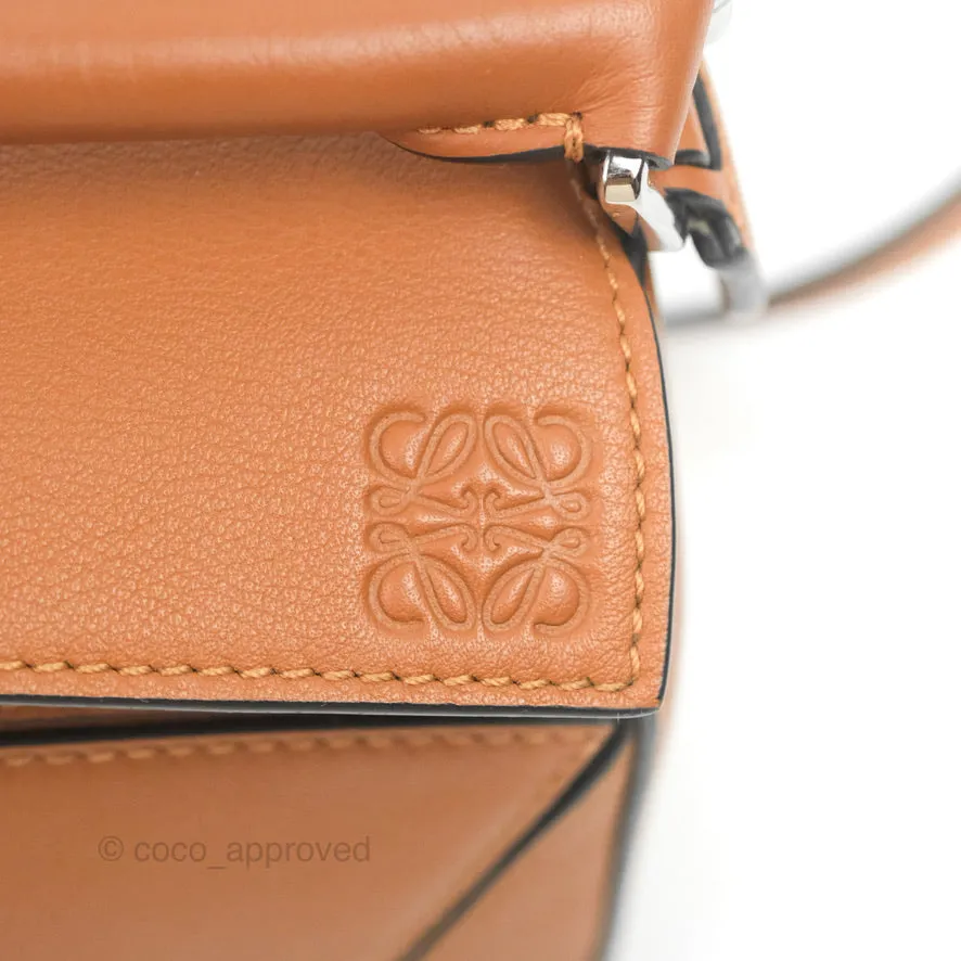 Loewe Mini Puzzle Bag Tan Calfskin Palladium Hardware