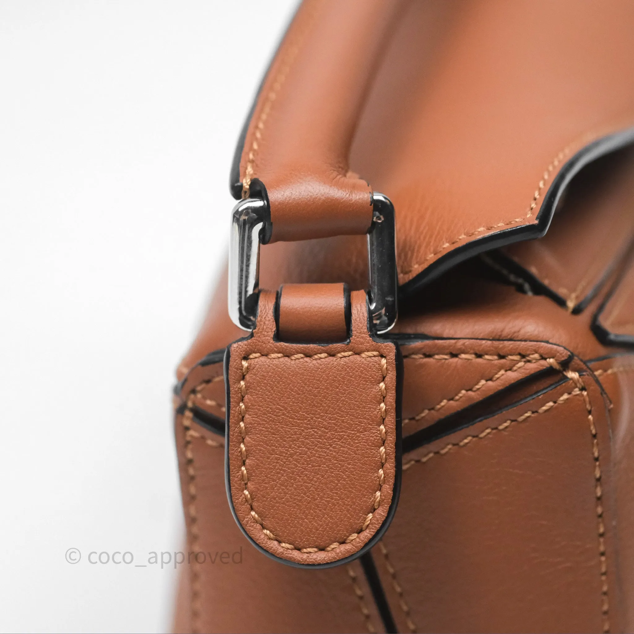 Loewe Mini Puzzle Bag Tan Calfskin Palladium Hardware