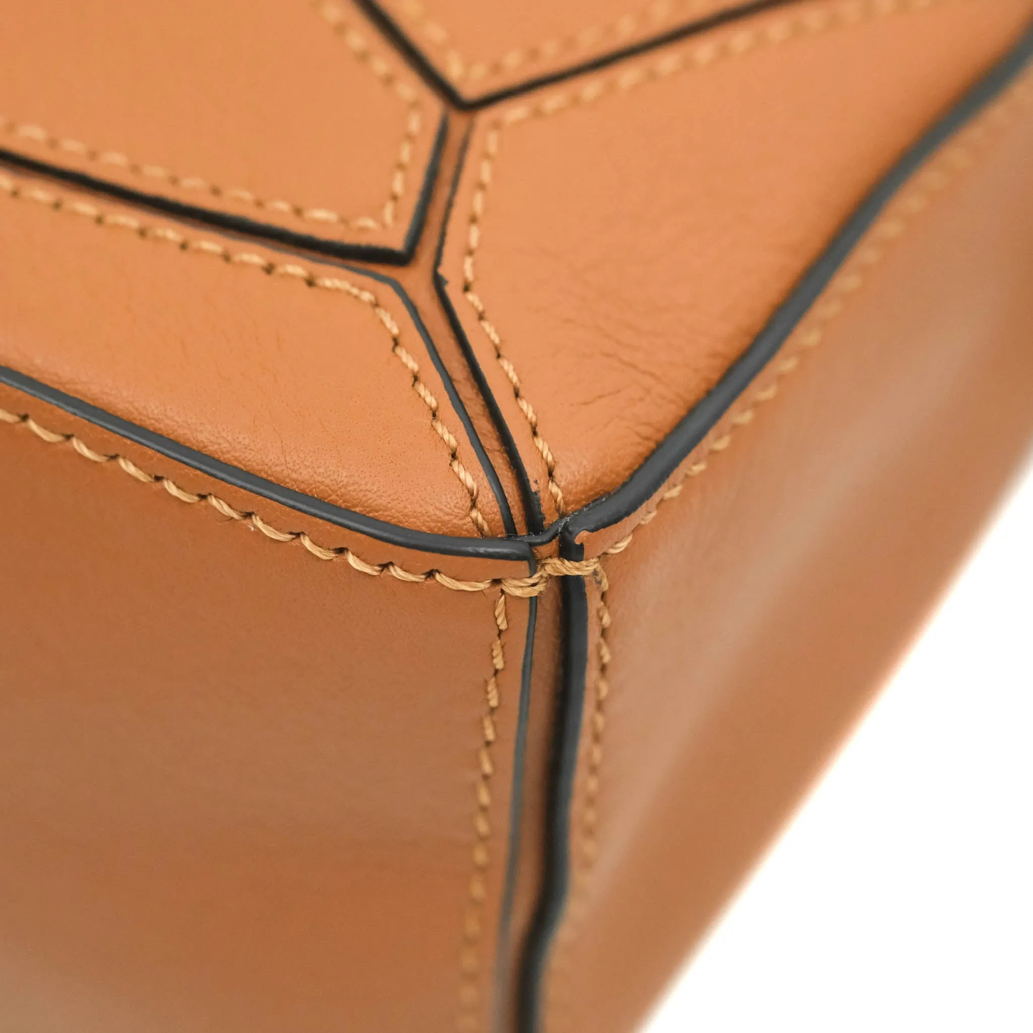 Loewe Mini Puzzle Bag Tan Calfskin Palladium Hardware