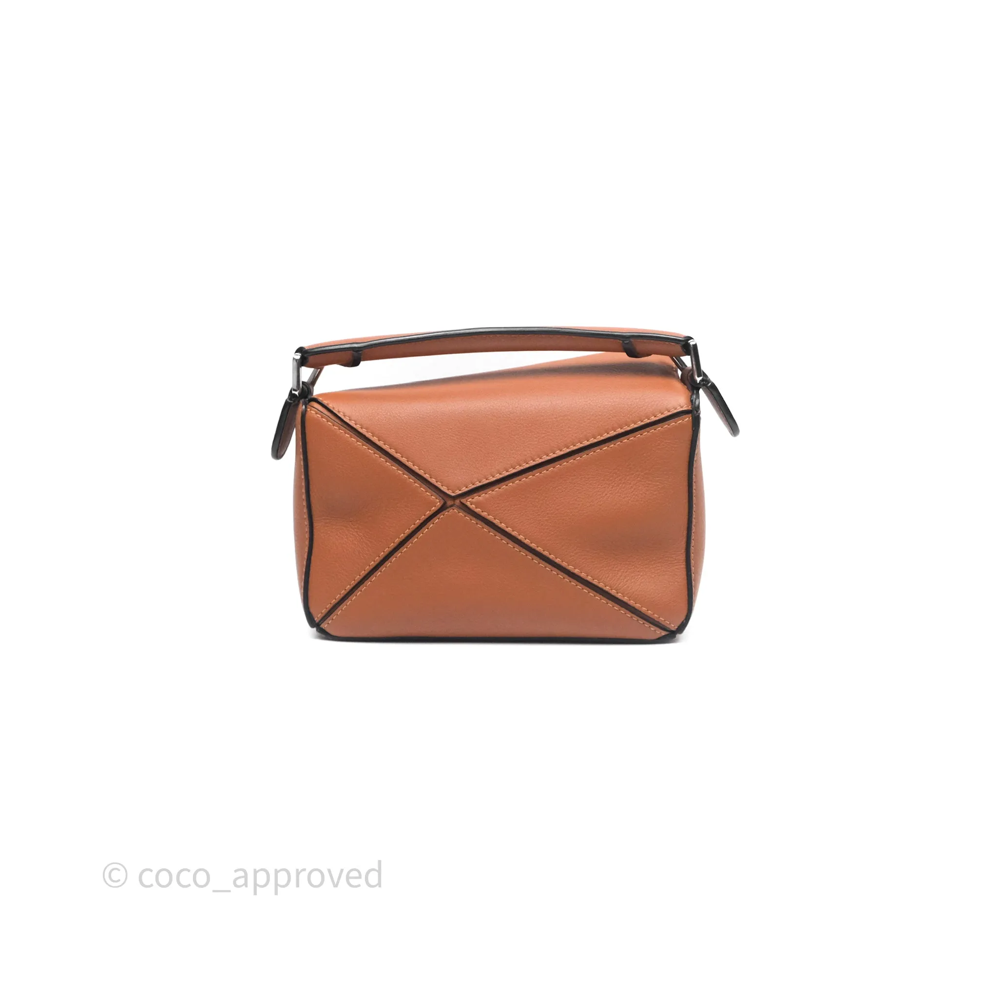 Loewe Mini Puzzle Bag Tan Calfskin Palladium Hardware