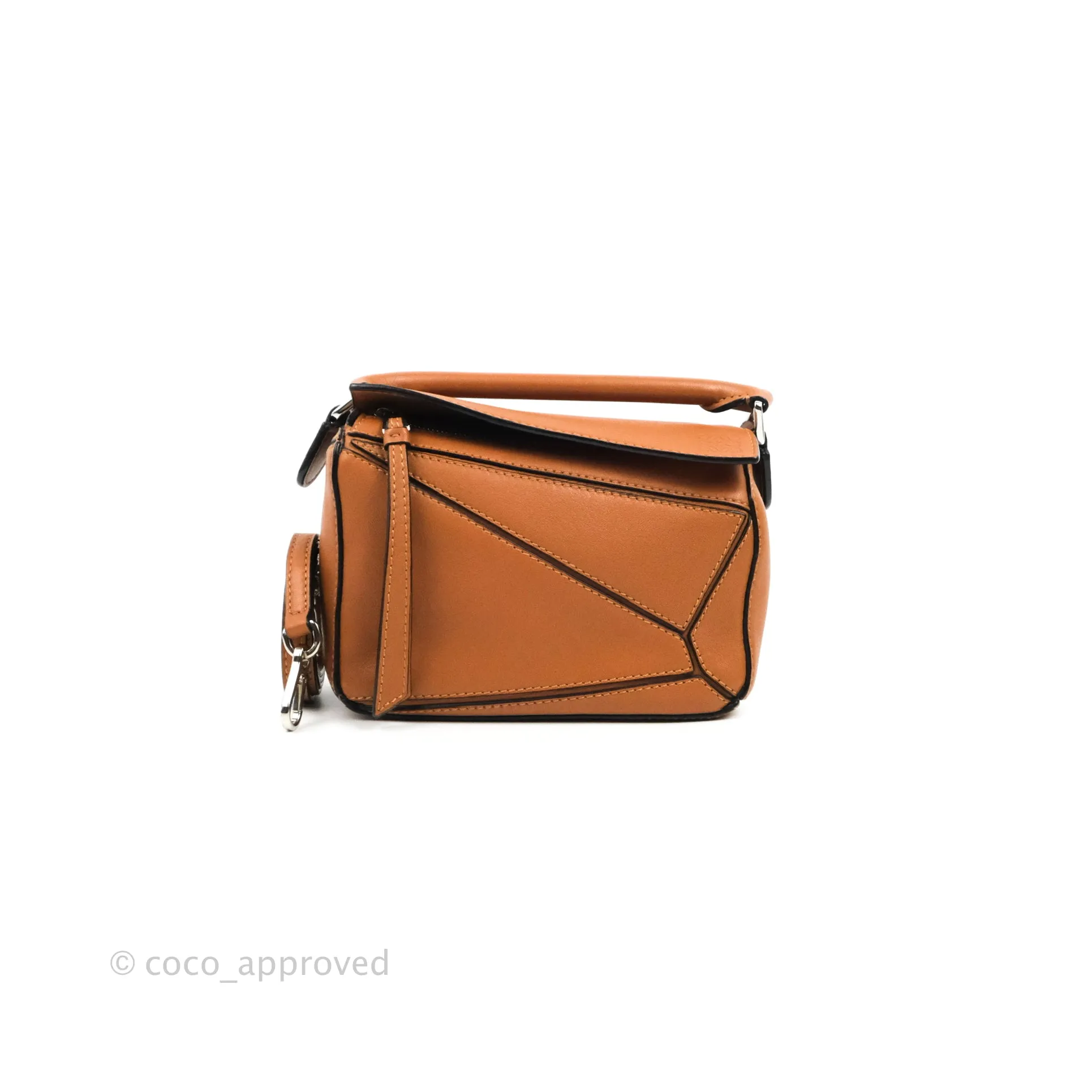 Loewe Mini Puzzle Bag Tan Calfskin Palladium Hardware