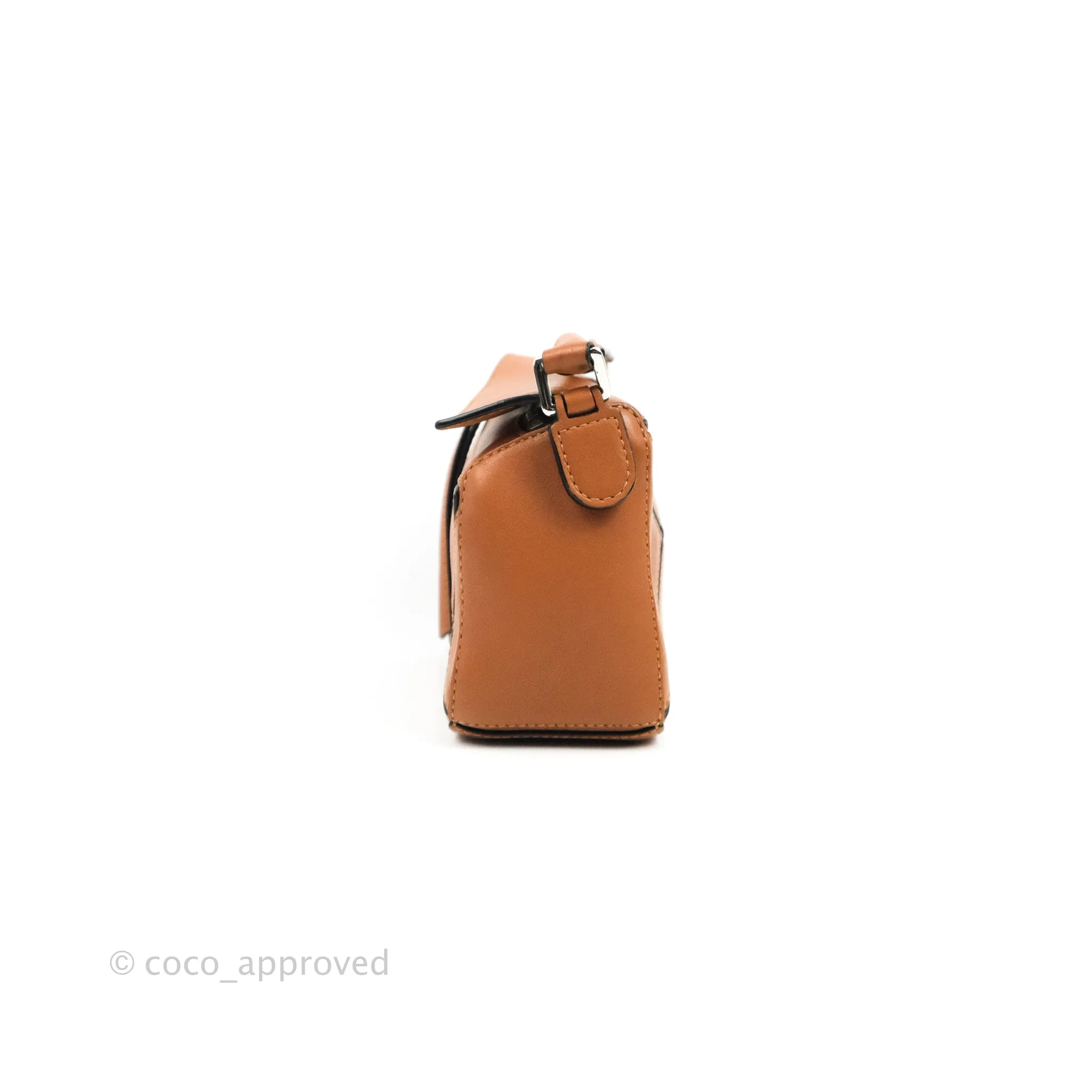 Loewe Mini Puzzle Bag Tan Calfskin Palladium Hardware