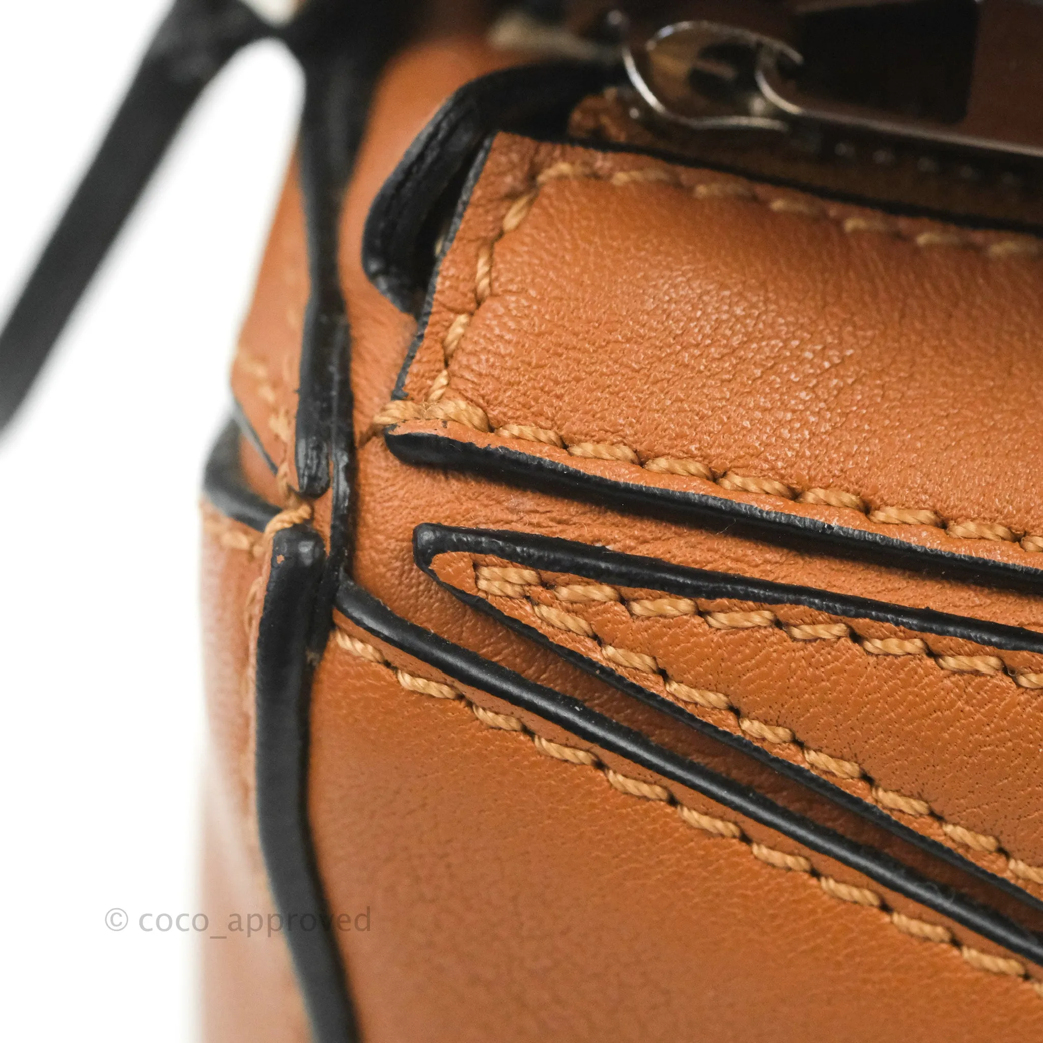 Loewe Mini Puzzle Bag Tan Calfskin Palladium Hardware