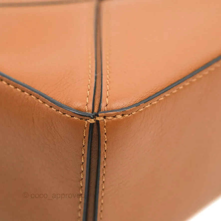 Loewe Mini Puzzle Bag Tan Calfskin Palladium Hardware