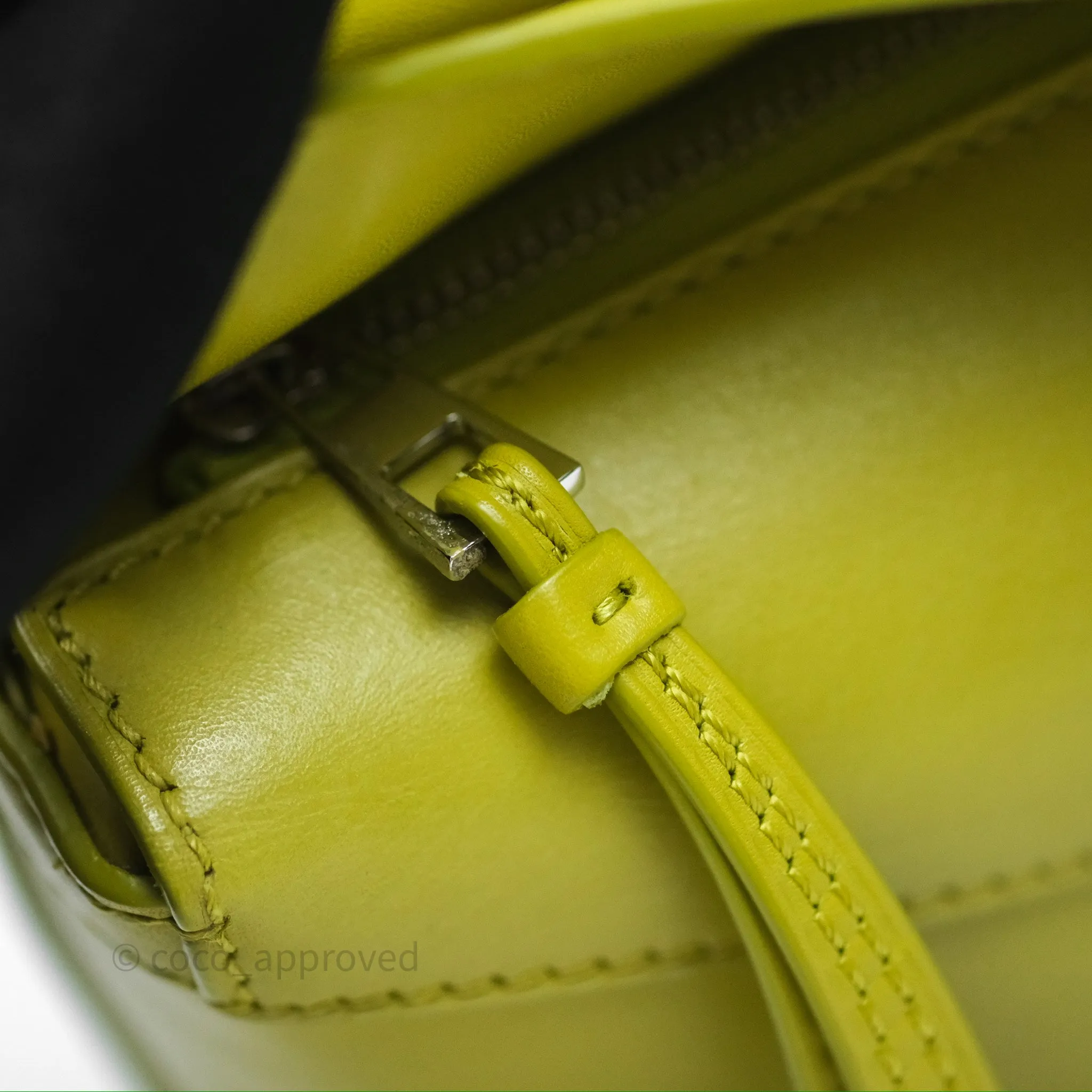 Loewe Mini Puzzle Edge Bag in Lime Smooth Calfskin