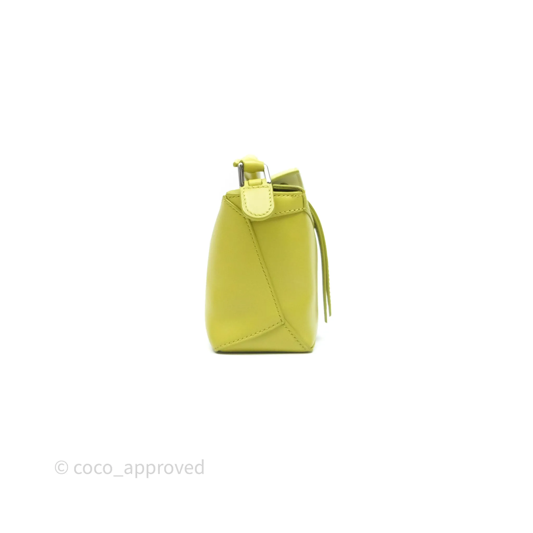 Loewe Mini Puzzle Edge Bag in Lime Smooth Calfskin