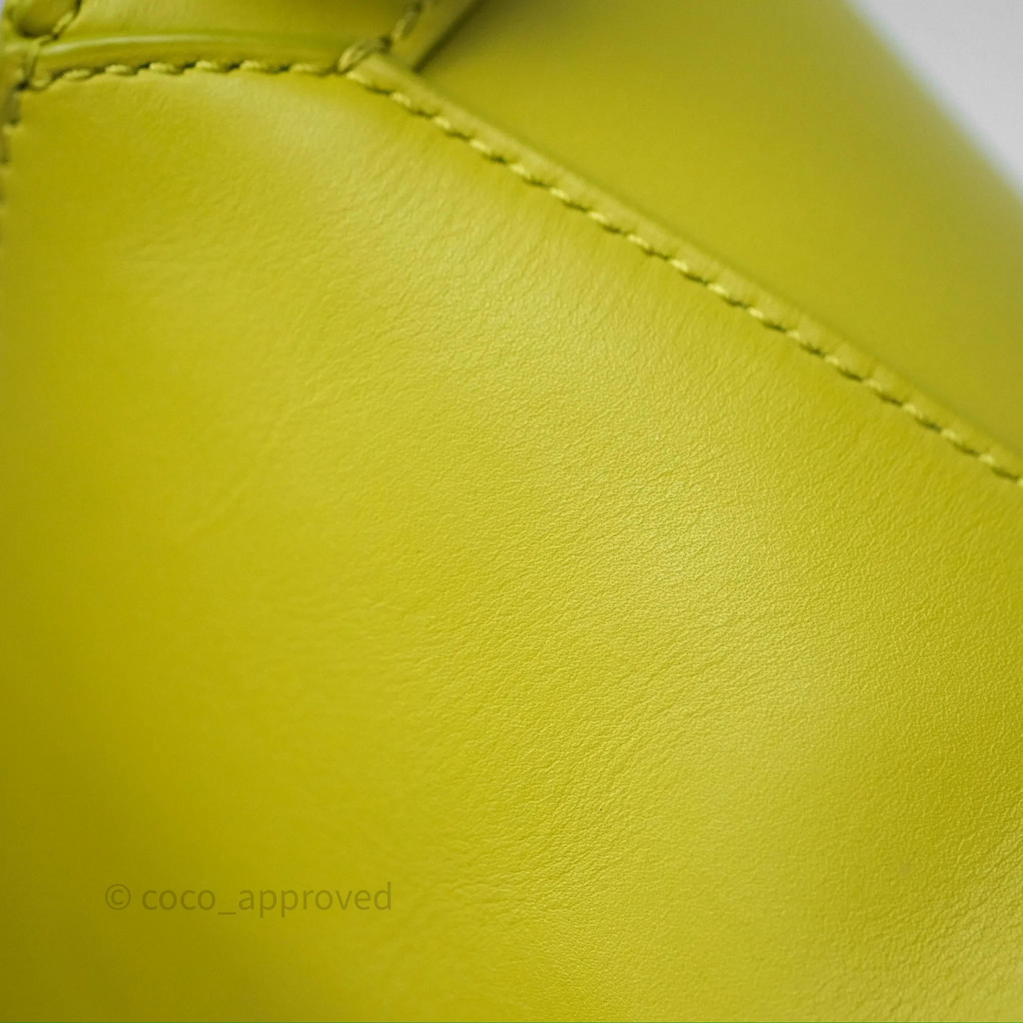 Loewe Mini Puzzle Edge Bag in Lime Smooth Calfskin