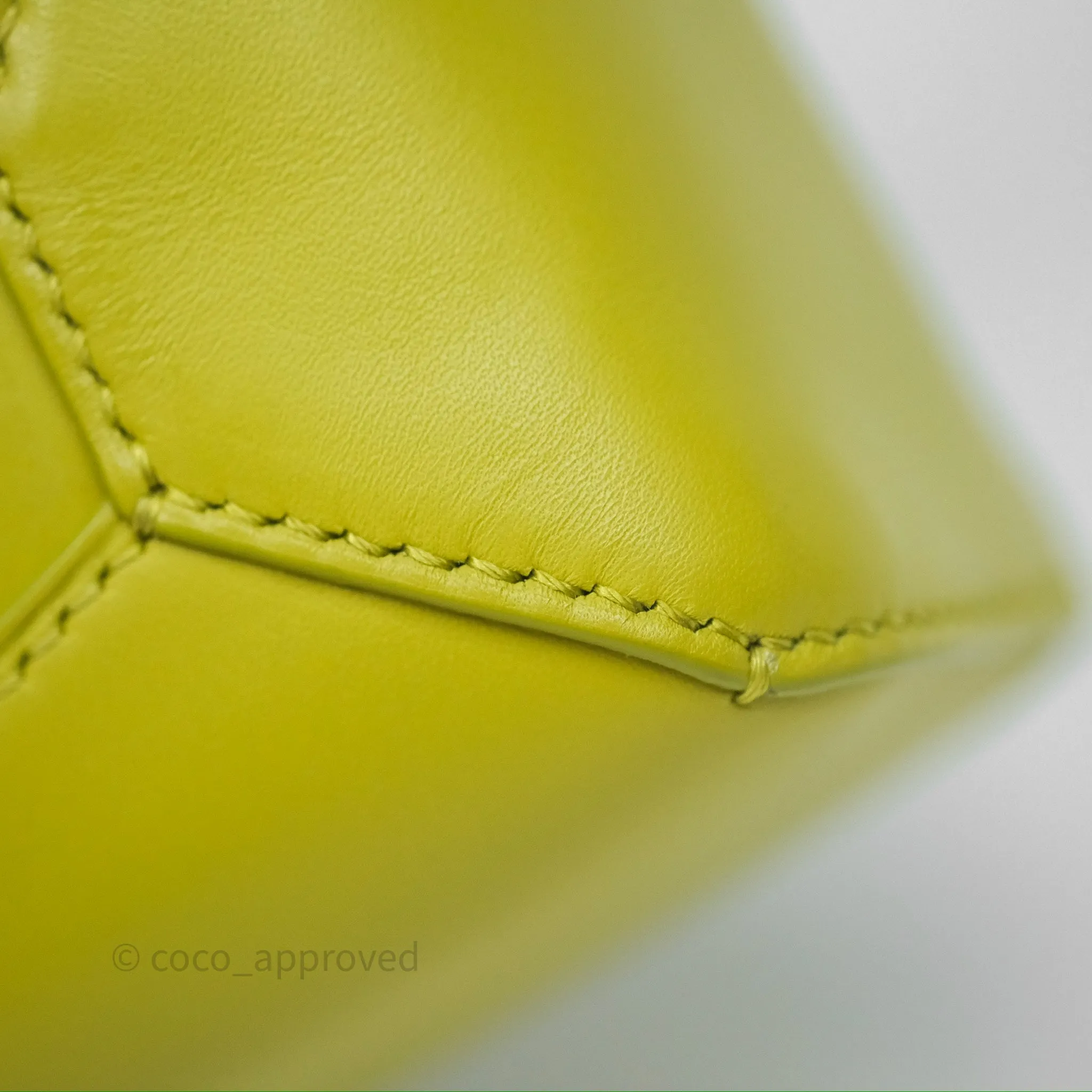 Loewe Mini Puzzle Edge Bag in Lime Smooth Calfskin