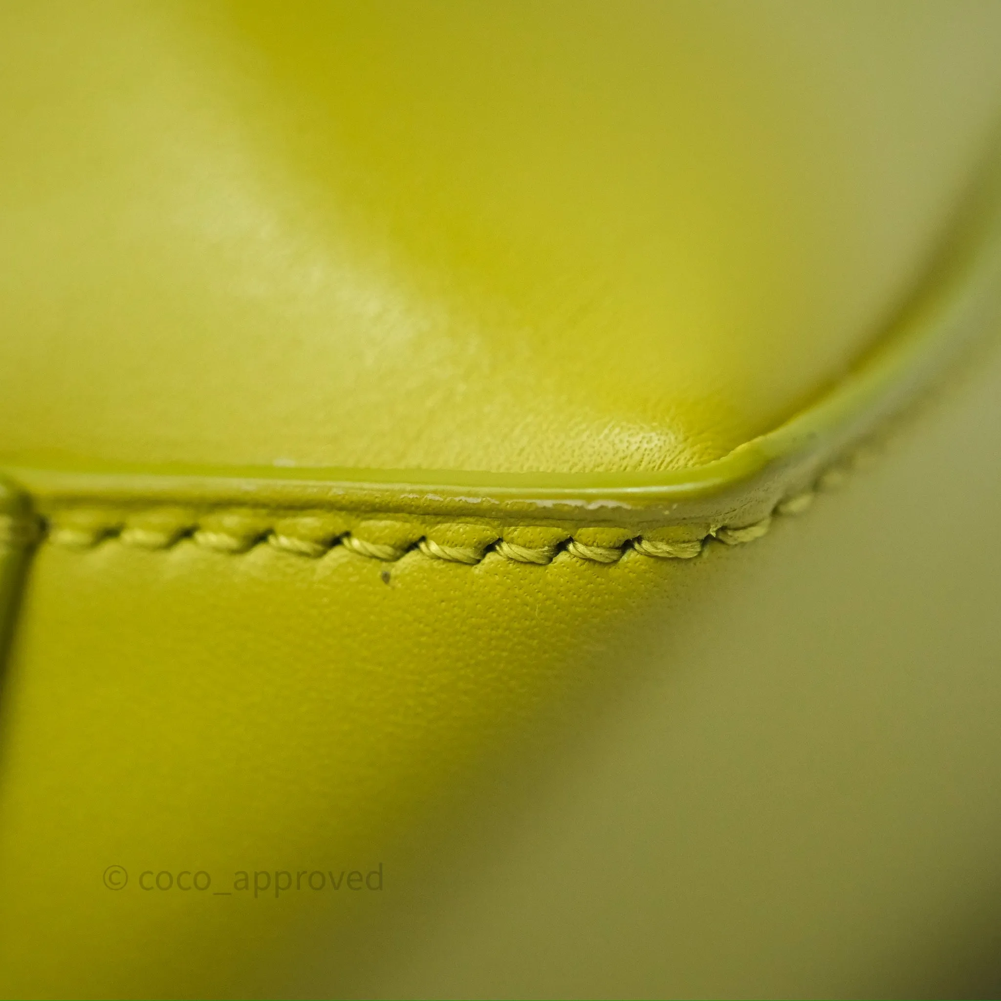 Loewe Mini Puzzle Edge Bag in Lime Smooth Calfskin