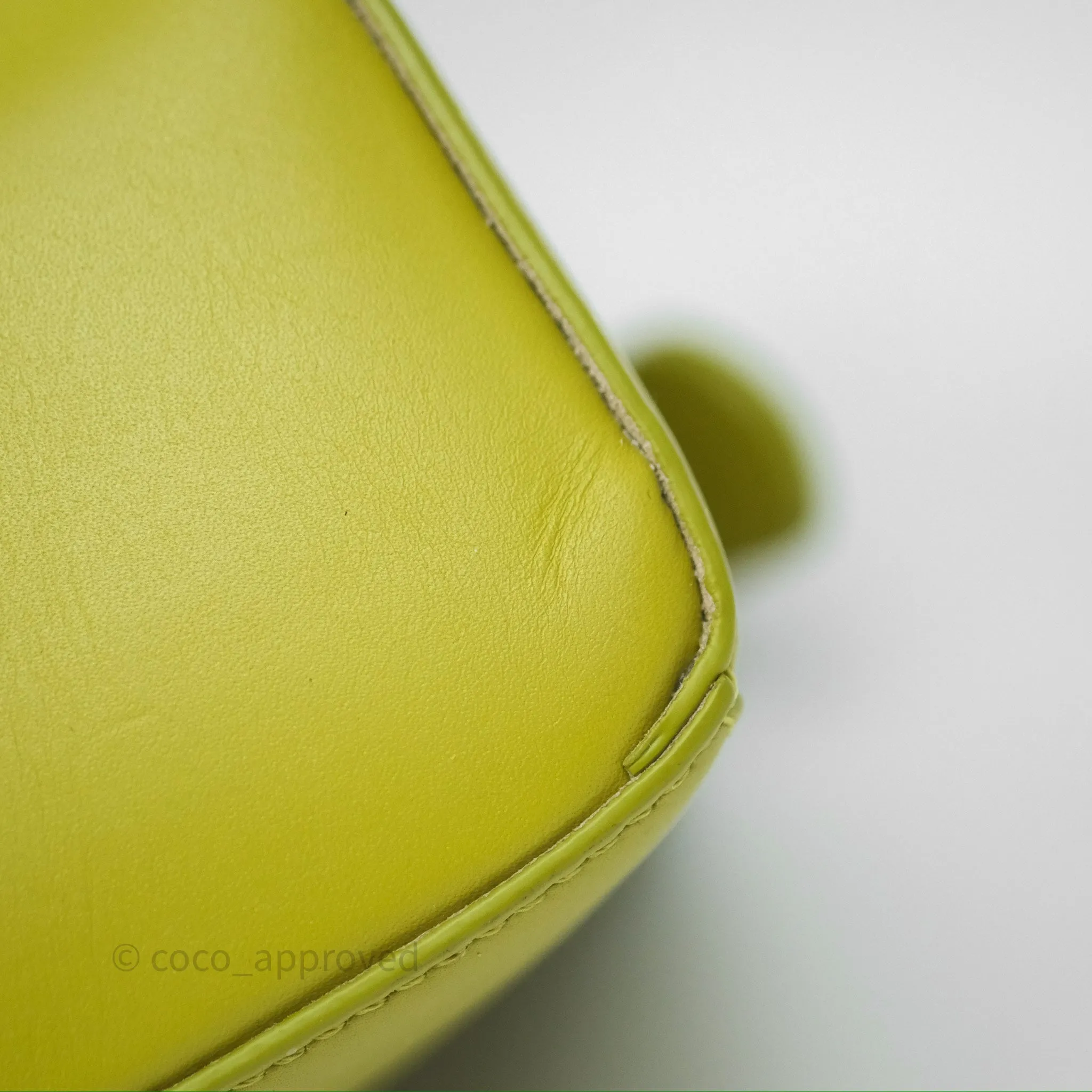 Loewe Mini Puzzle Edge Bag in Lime Smooth Calfskin