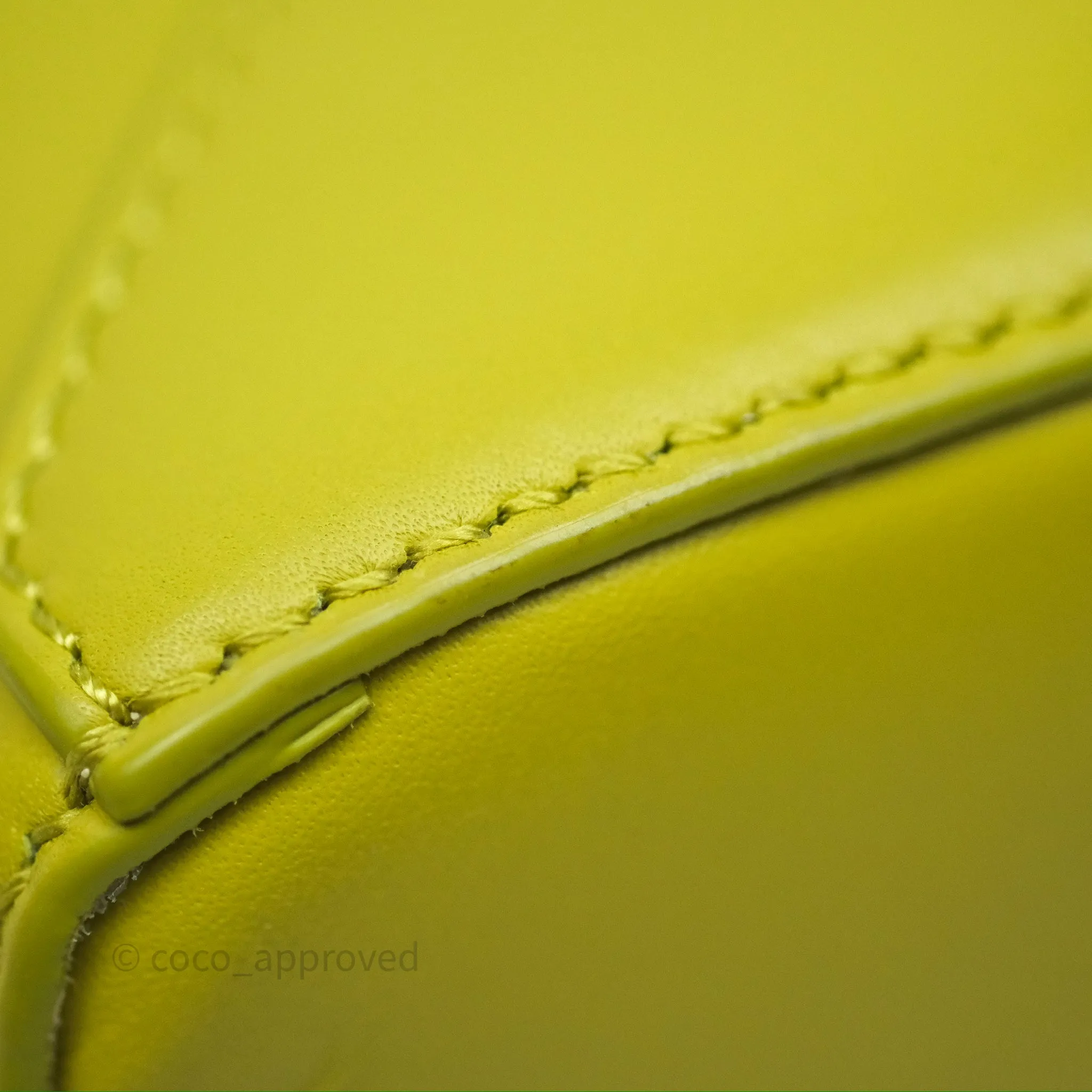 Loewe Mini Puzzle Edge Bag in Lime Smooth Calfskin