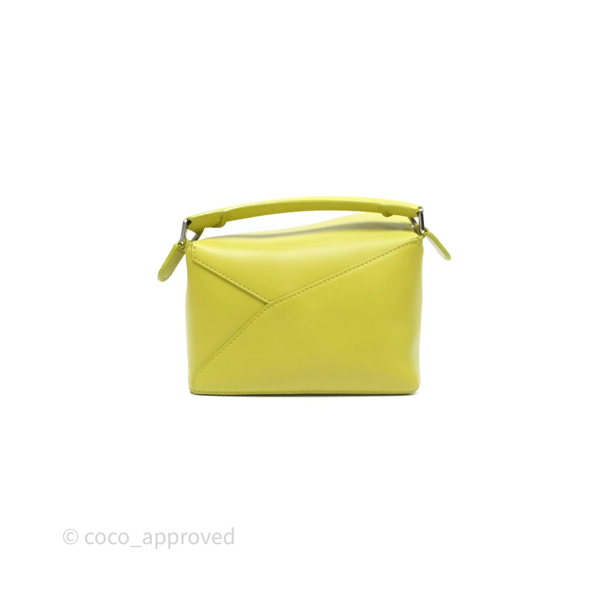 Loewe Mini Puzzle Edge Bag in Lime Smooth Calfskin