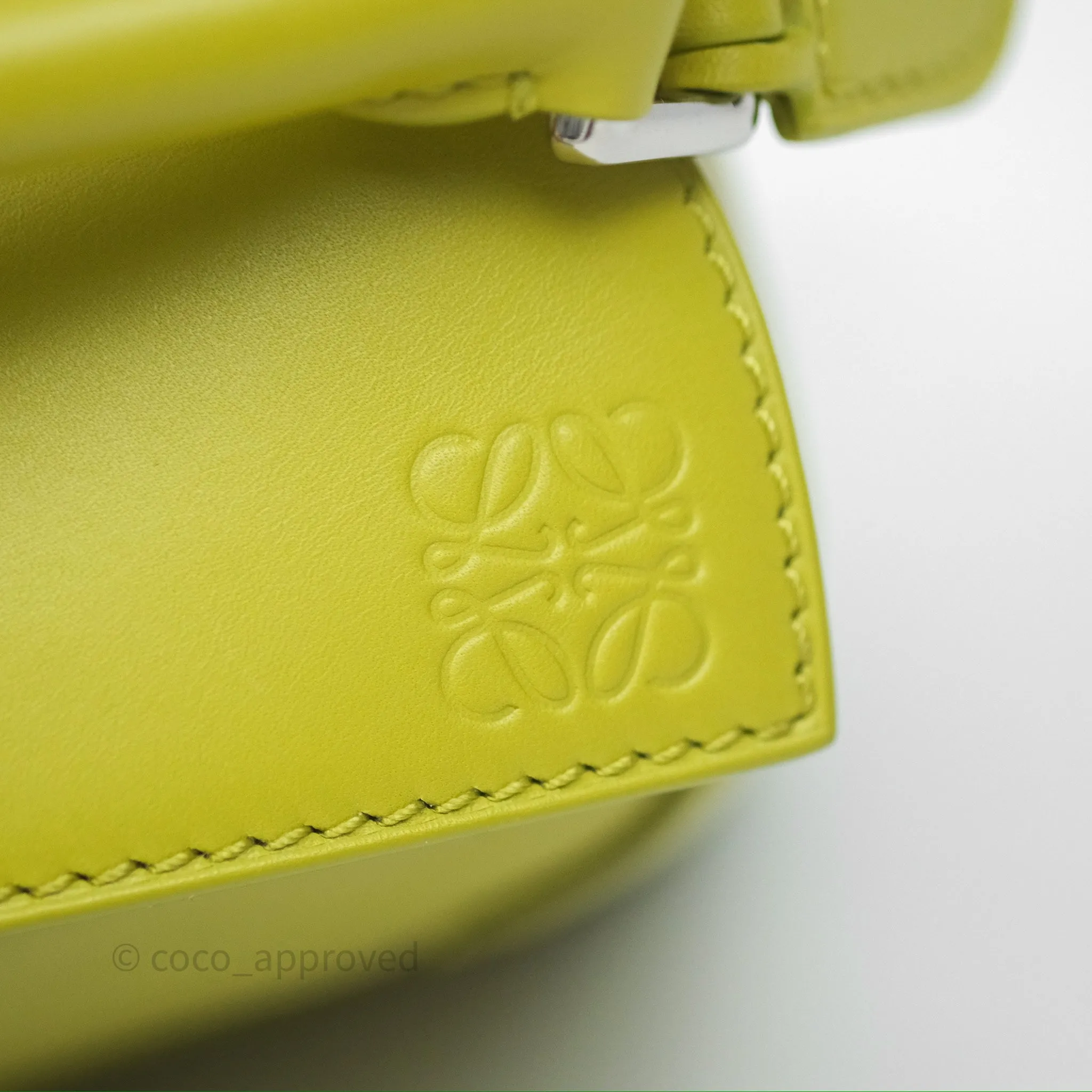 Loewe Mini Puzzle Edge Bag in Lime Smooth Calfskin