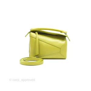 Loewe Mini Puzzle Edge Bag in Lime Smooth Calfskin