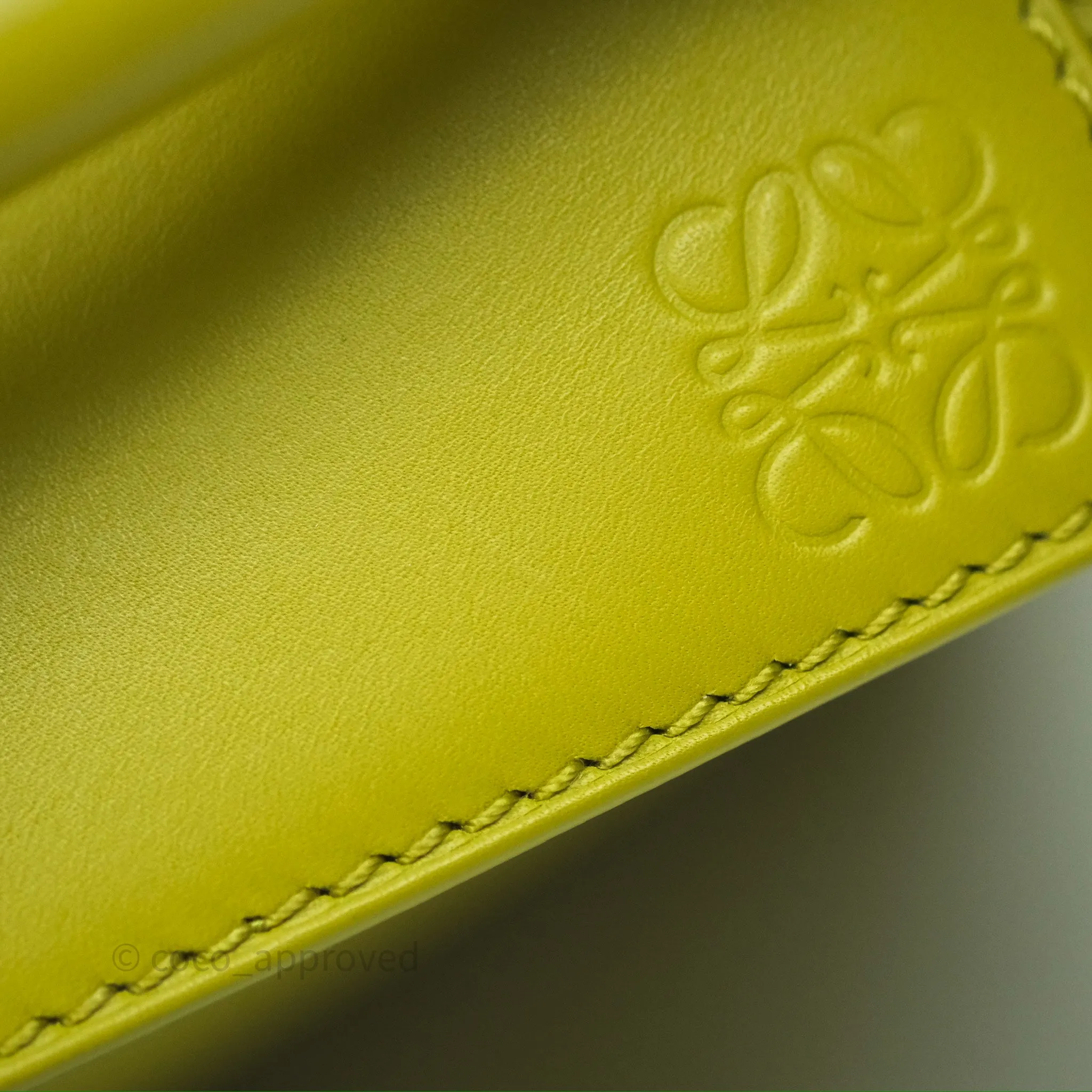 Loewe Mini Puzzle Edge Bag in Lime Smooth Calfskin
