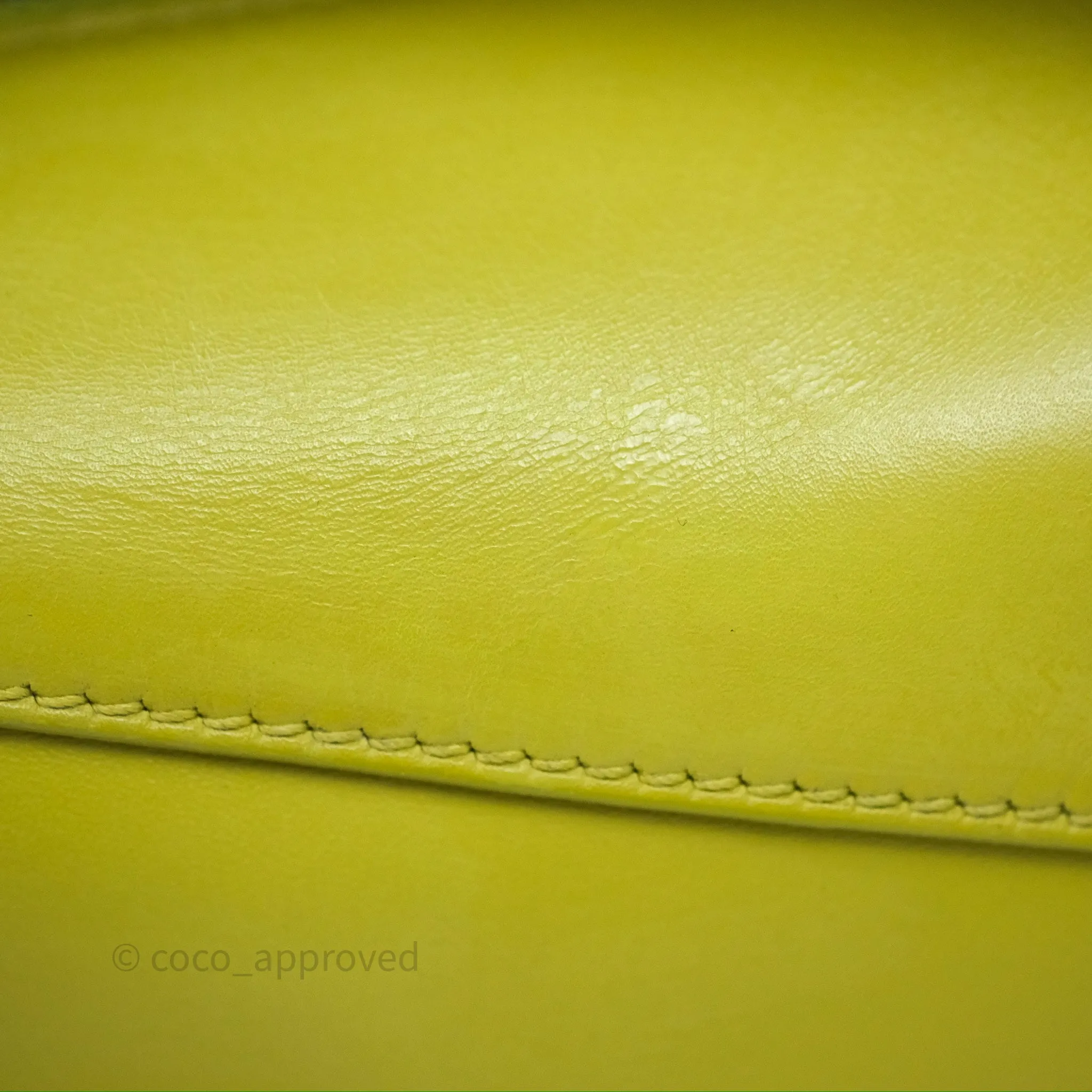 Loewe Mini Puzzle Edge Bag in Lime Smooth Calfskin