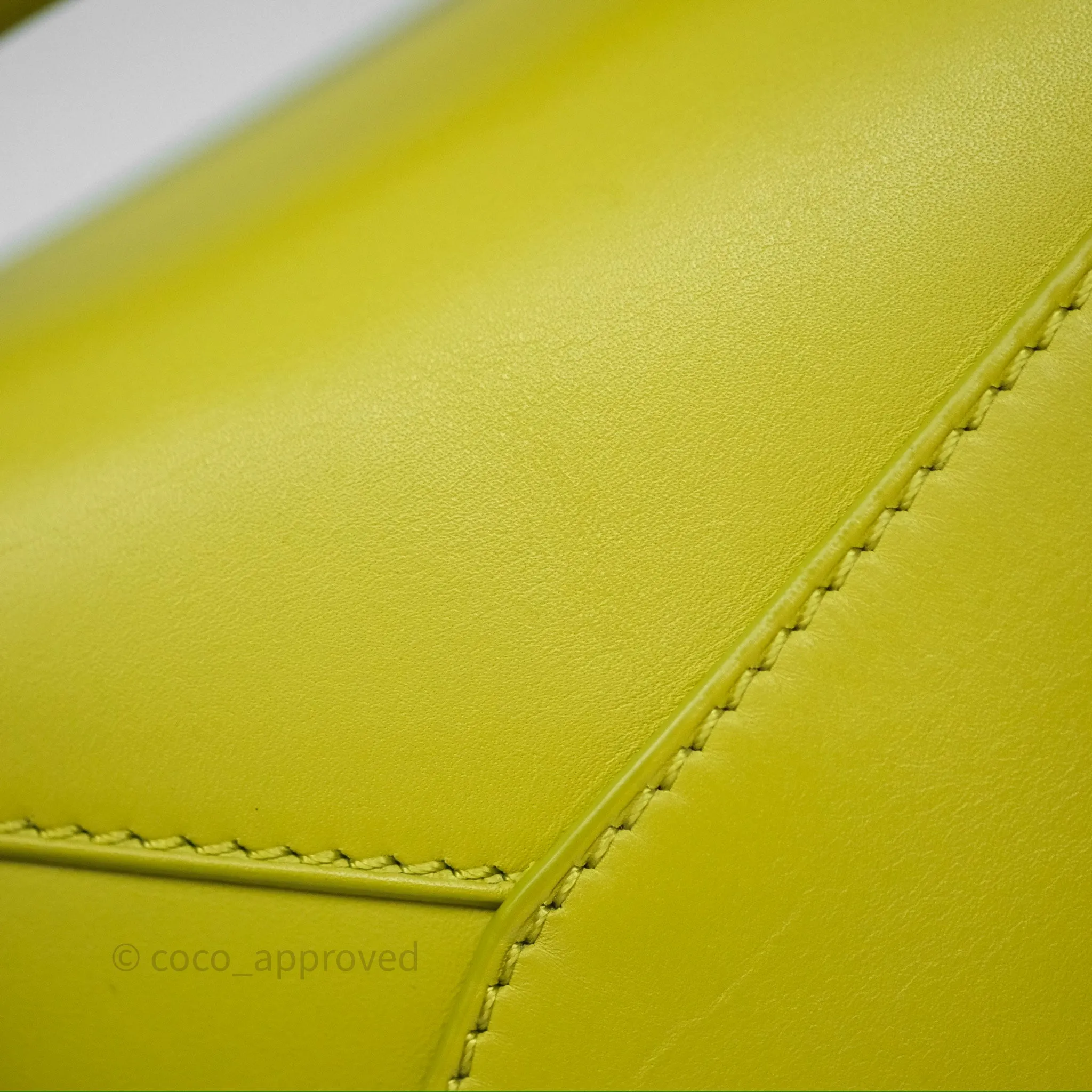 Loewe Mini Puzzle Edge Bag in Lime Smooth Calfskin