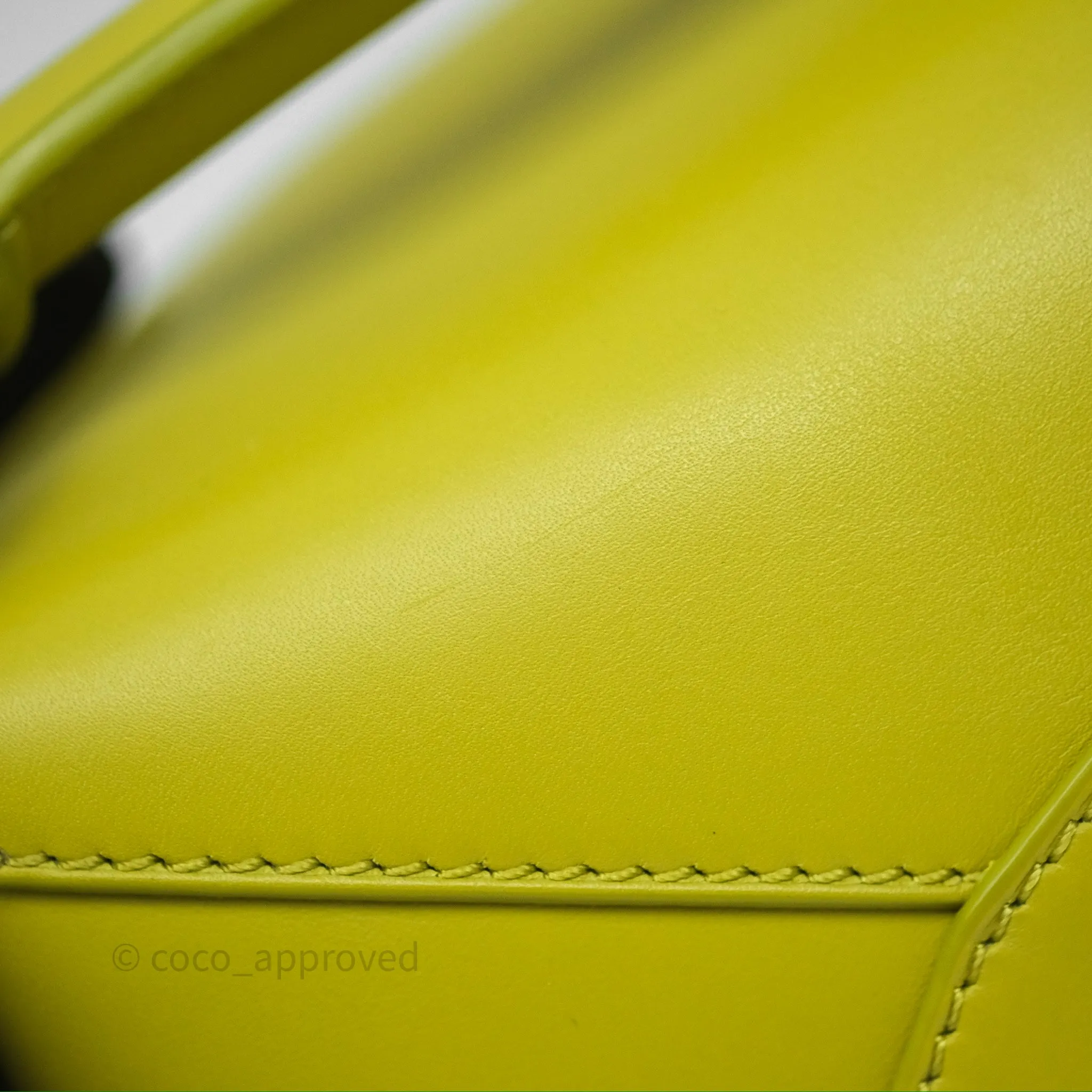Loewe Mini Puzzle Edge Bag in Lime Smooth Calfskin