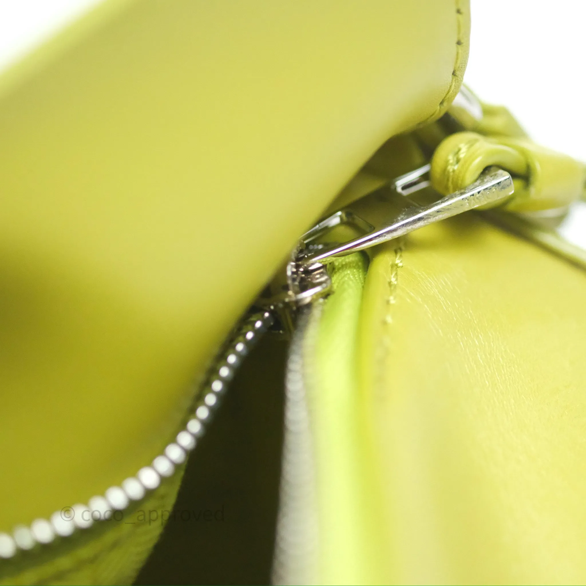 Loewe Mini Puzzle Edge Bag in Lime Smooth Calfskin
