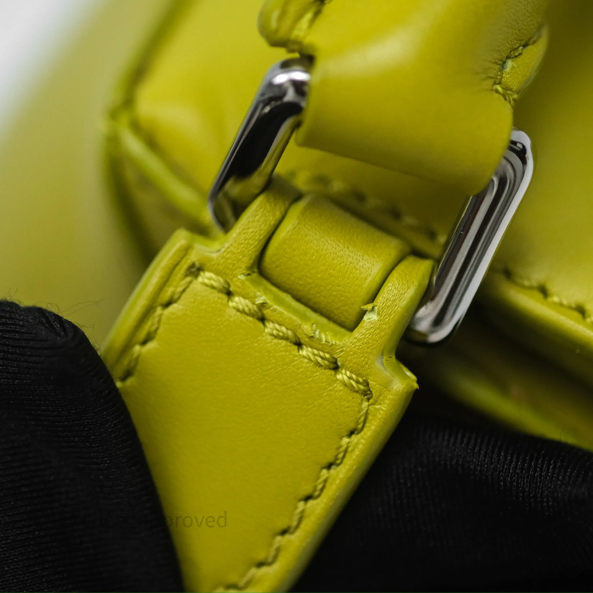 Loewe Mini Puzzle Edge Bag in Lime Smooth Calfskin
