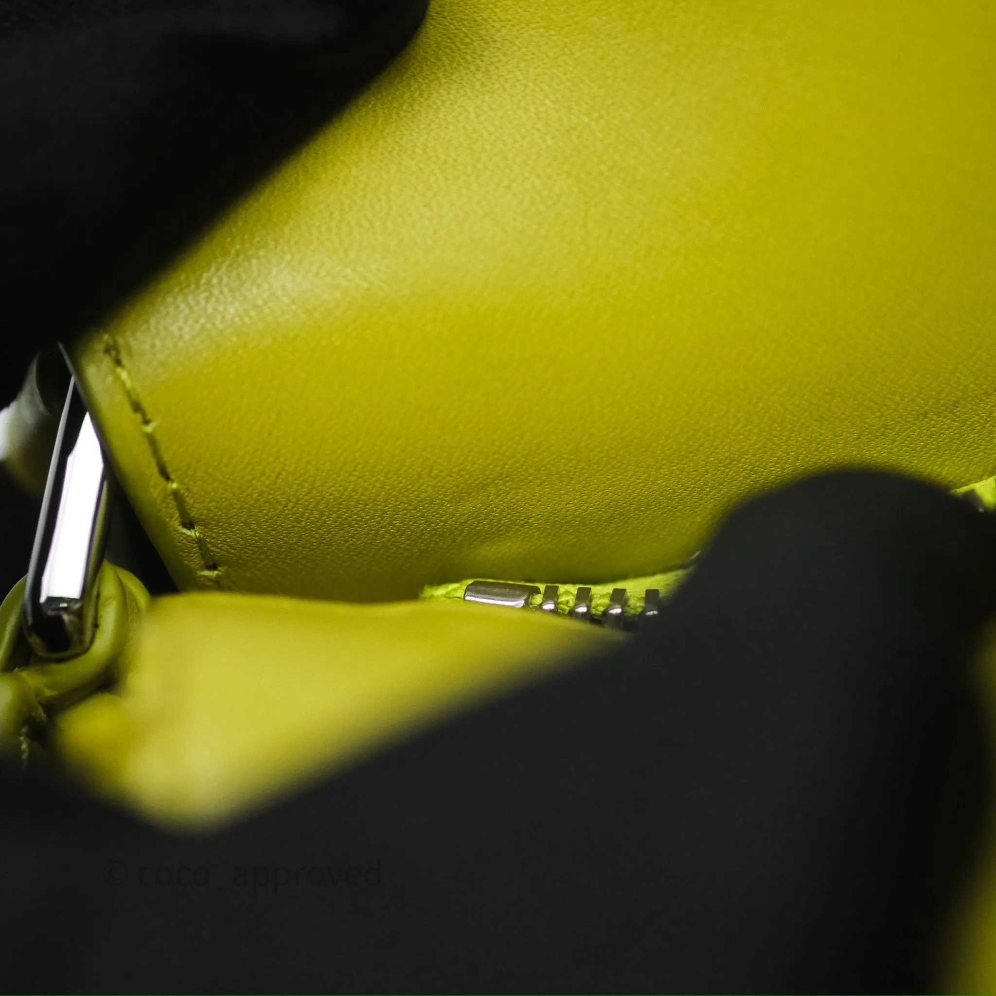 Loewe Mini Puzzle Edge Bag in Lime Smooth Calfskin