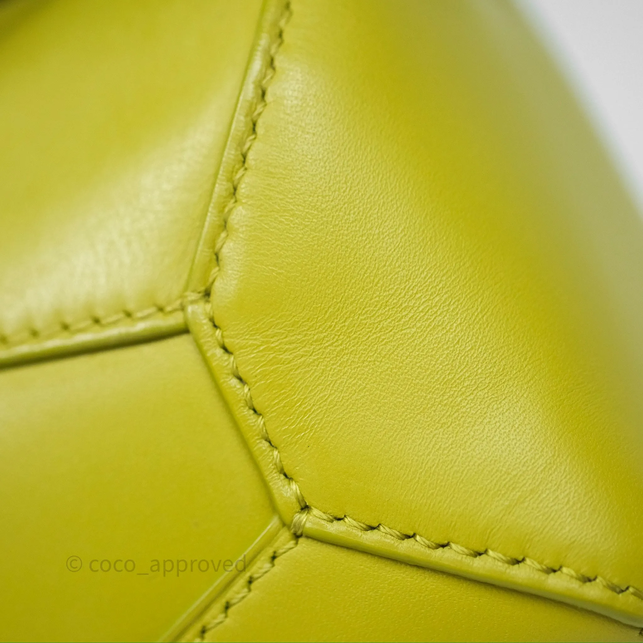 Loewe Mini Puzzle Edge Bag in Lime Smooth Calfskin