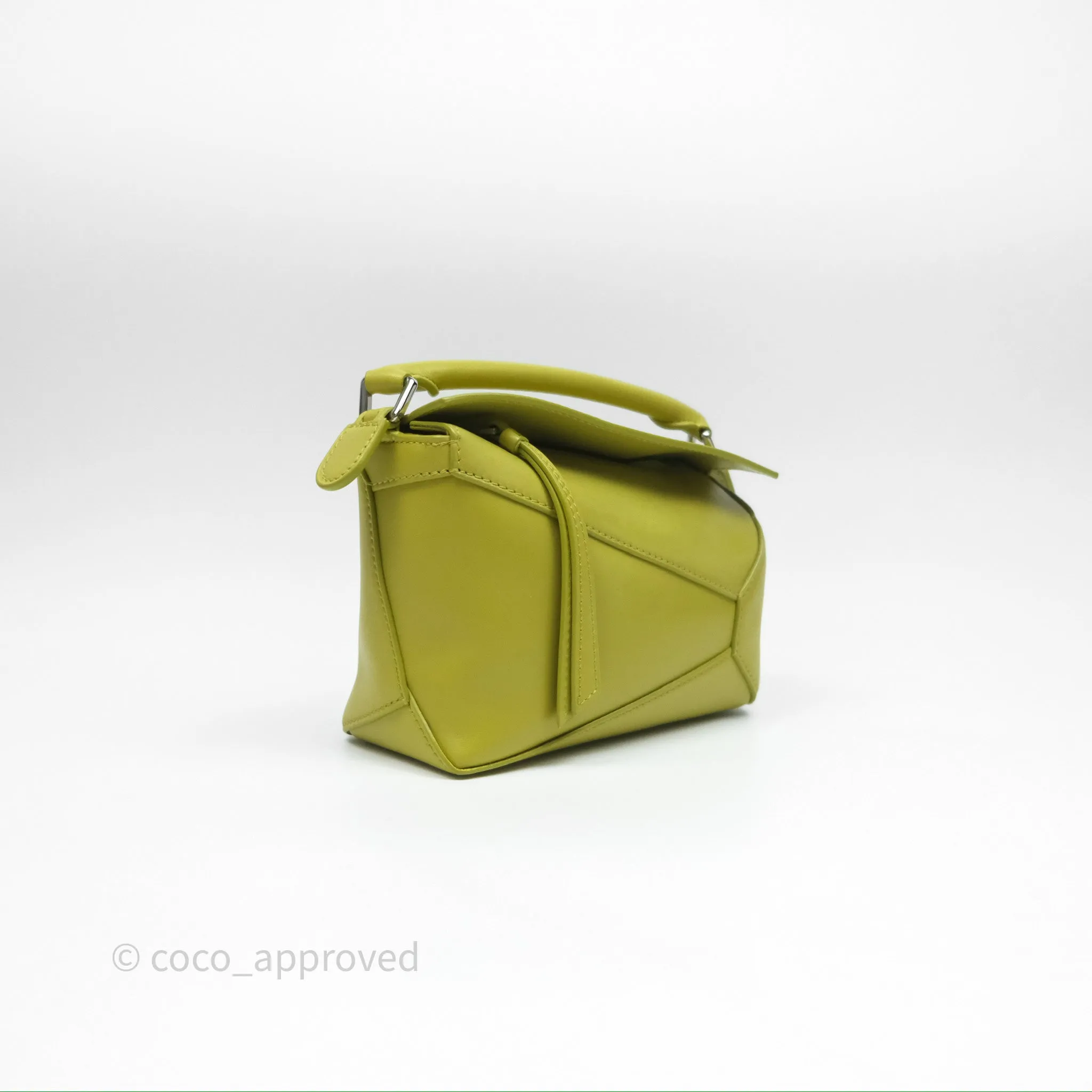 Loewe Mini Puzzle Edge Bag in Lime Smooth Calfskin