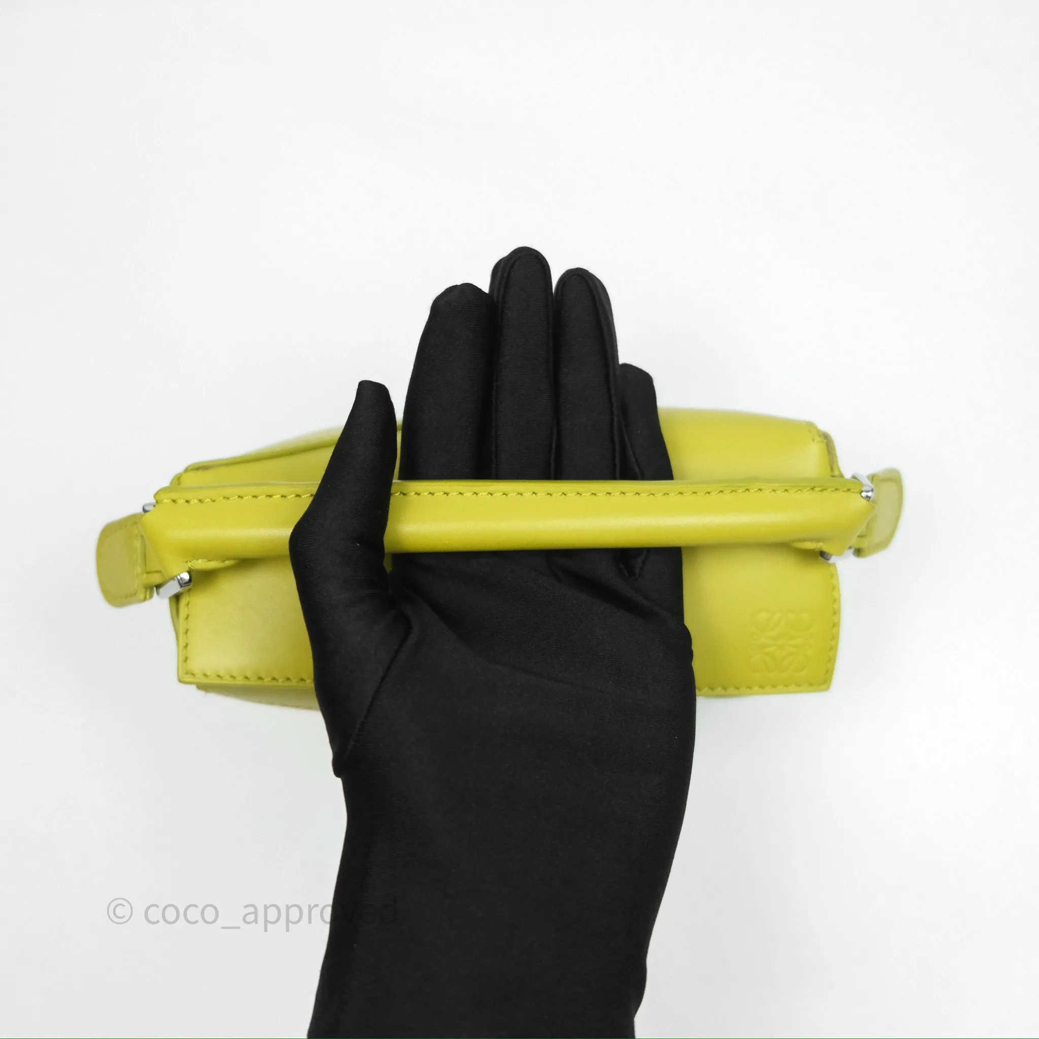Loewe Mini Puzzle Edge Bag in Lime Smooth Calfskin