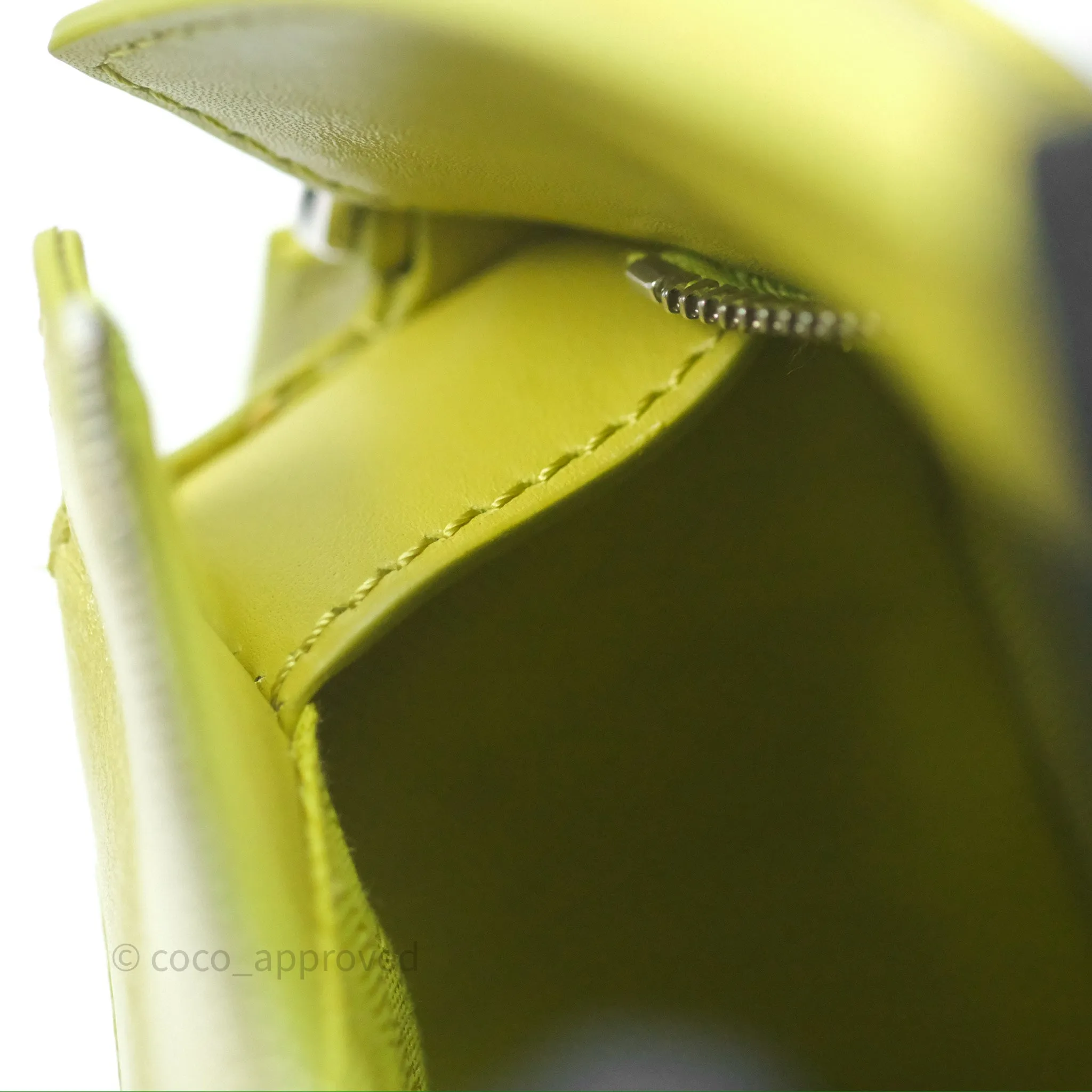 Loewe Mini Puzzle Edge Bag in Lime Smooth Calfskin