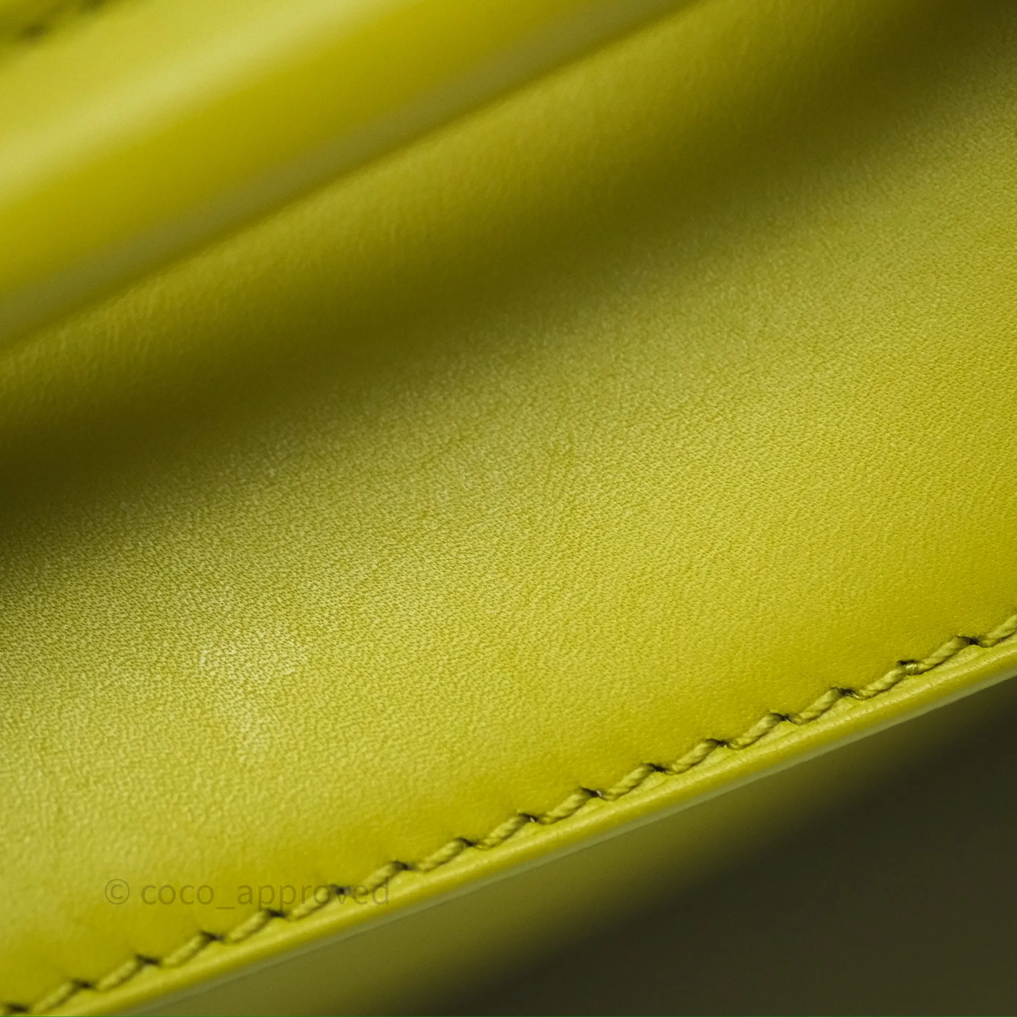 Loewe Mini Puzzle Edge Bag in Lime Smooth Calfskin