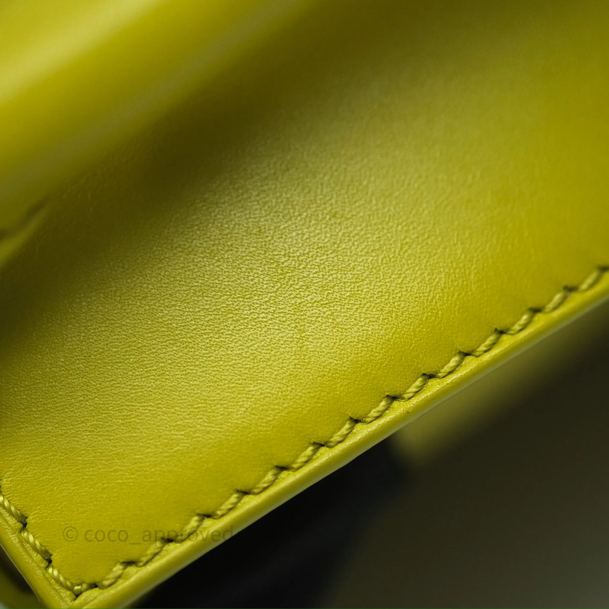 Loewe Mini Puzzle Edge Bag in Lime Smooth Calfskin